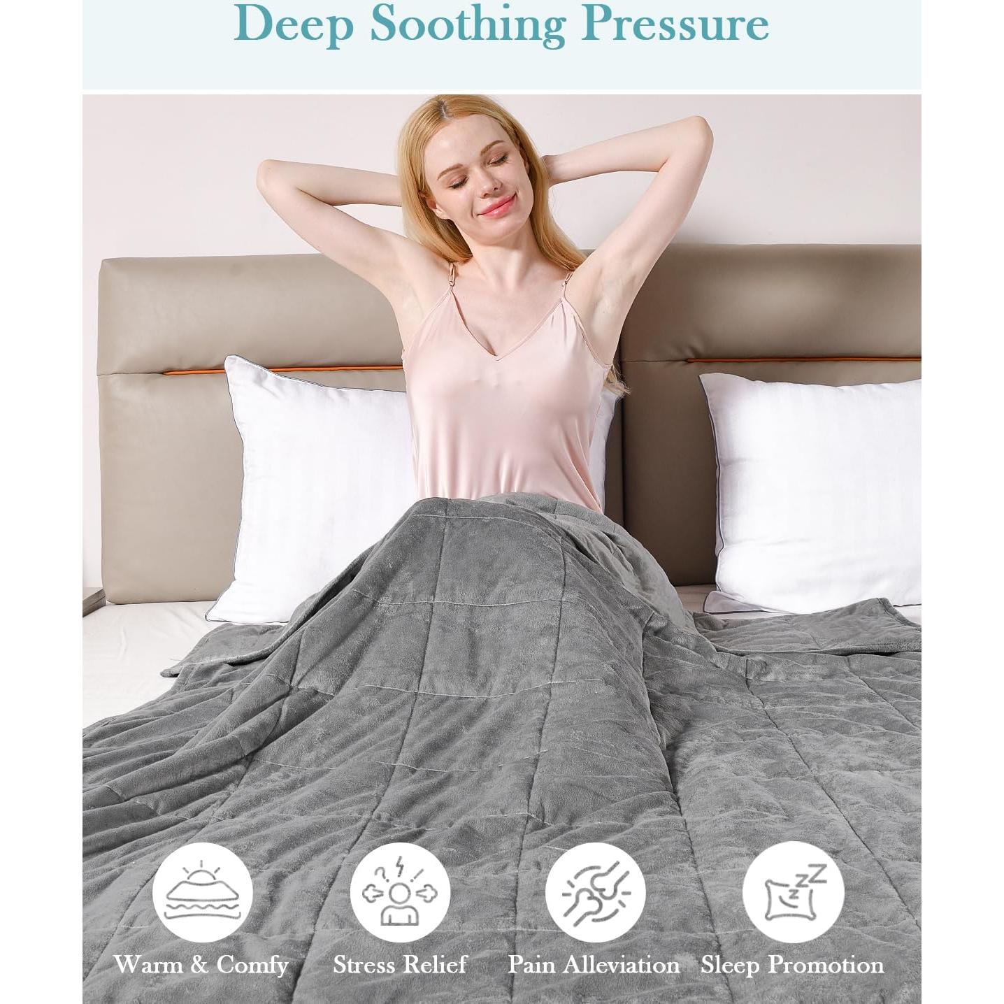 Manta con peso Topblan 6.8kg 122x183cm gris suave