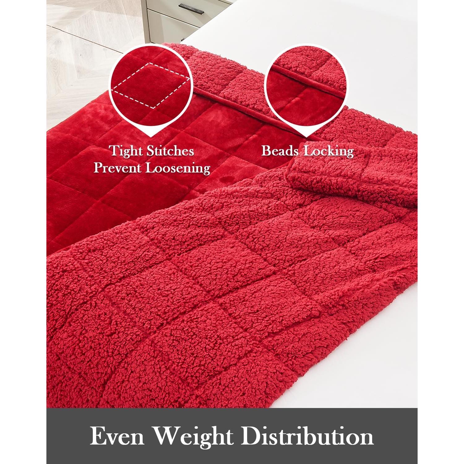 Manta con peso Topblan 6.8kg Sherpa Burdeos 152x203 cm