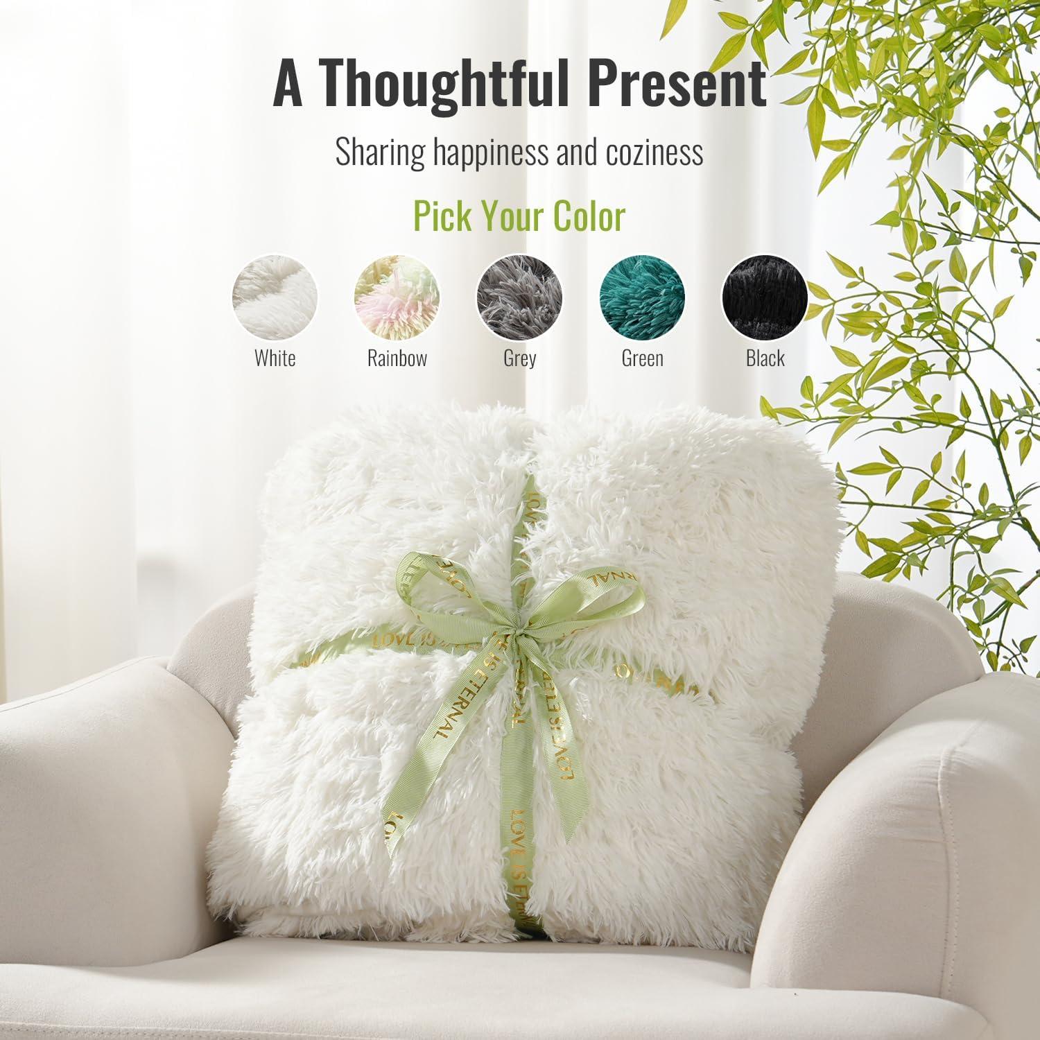 Manta con peso Uttermara 48x72 cm, pelaje sintético crema