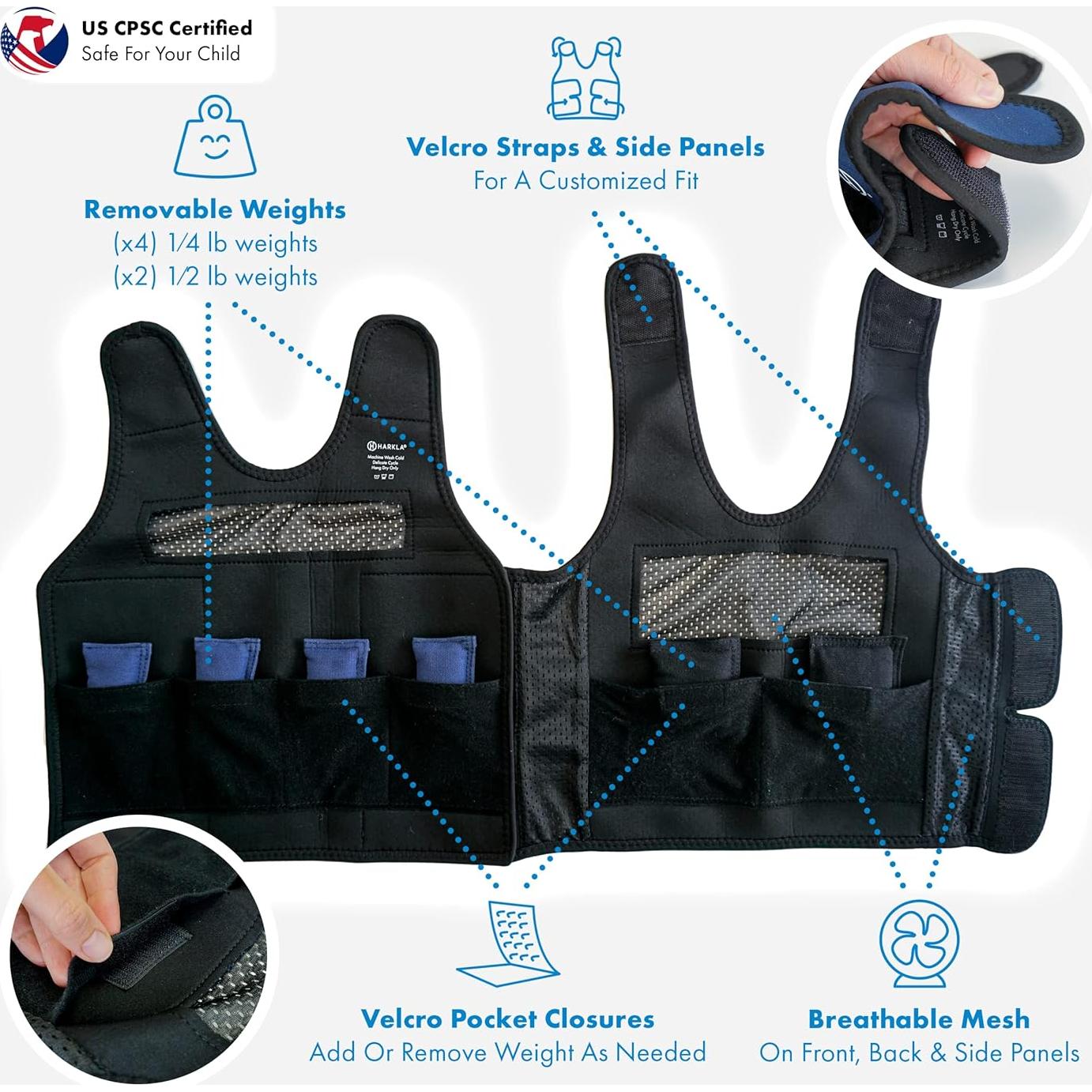 Chaleco de compresión Harkla para niños - Mediano 0.91 kg