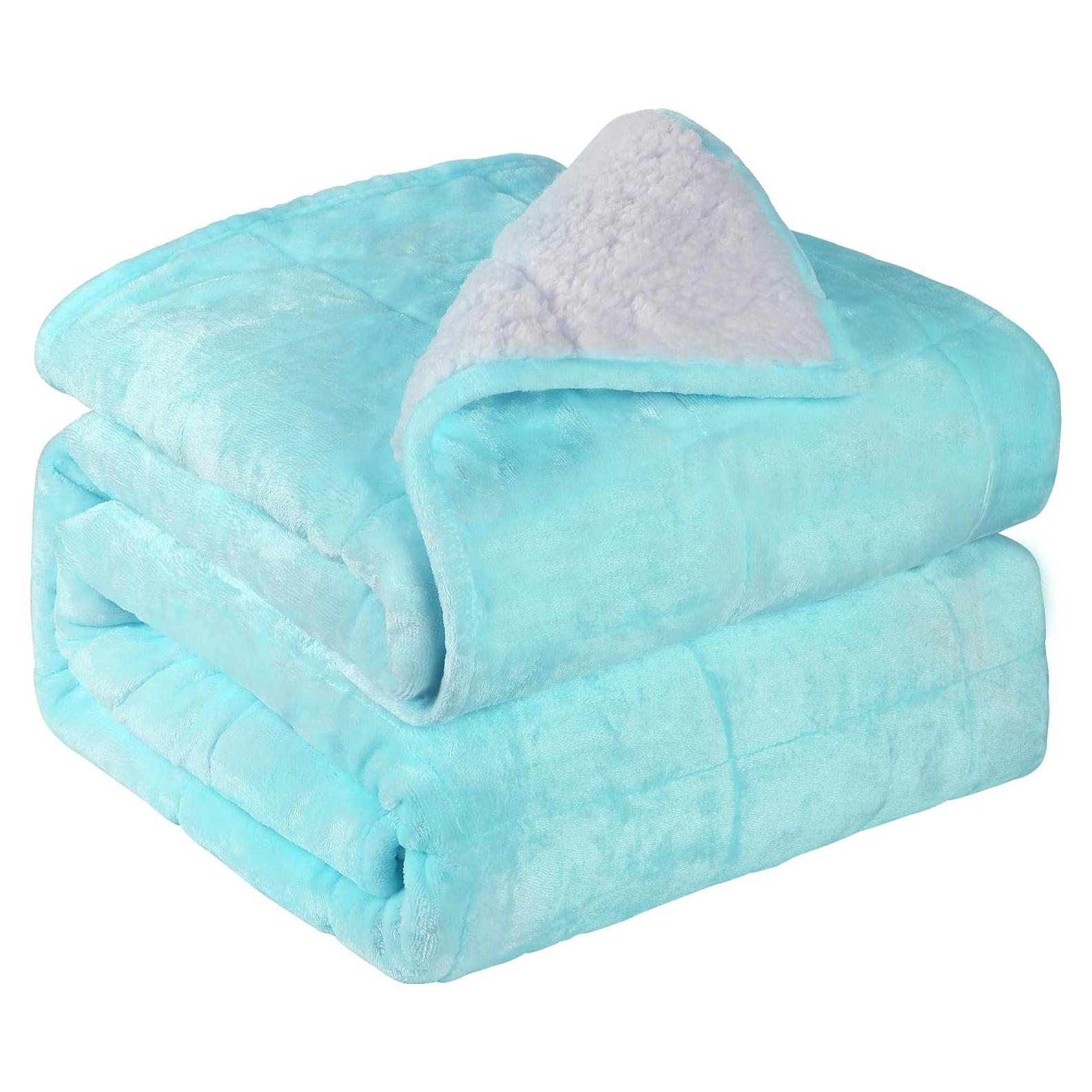 Manta con Peso Alomidds 6.8kg 60x80cm Aqua Sherpa Franela