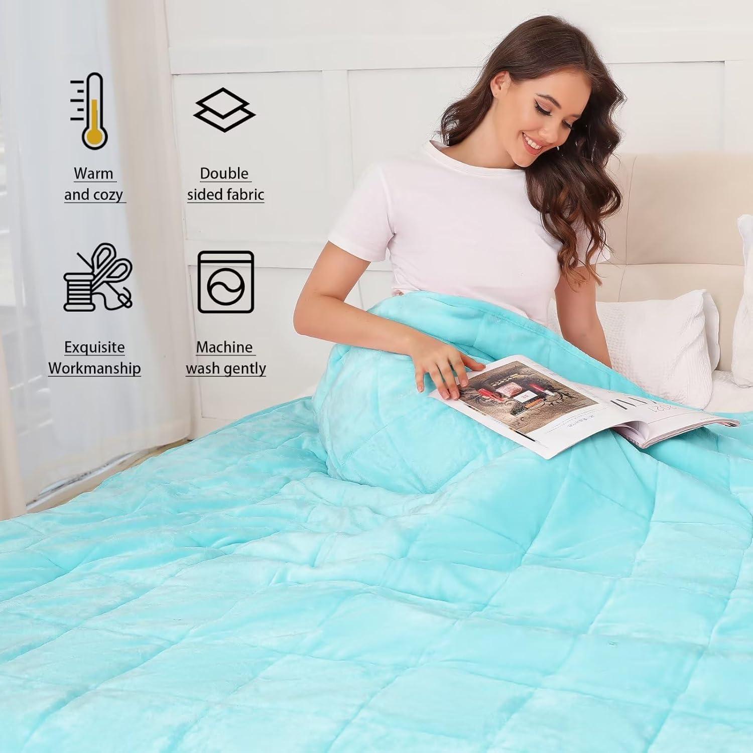 Manta con Peso Alomidds 6.8kg 60x80cm Aqua Sherpa Franela