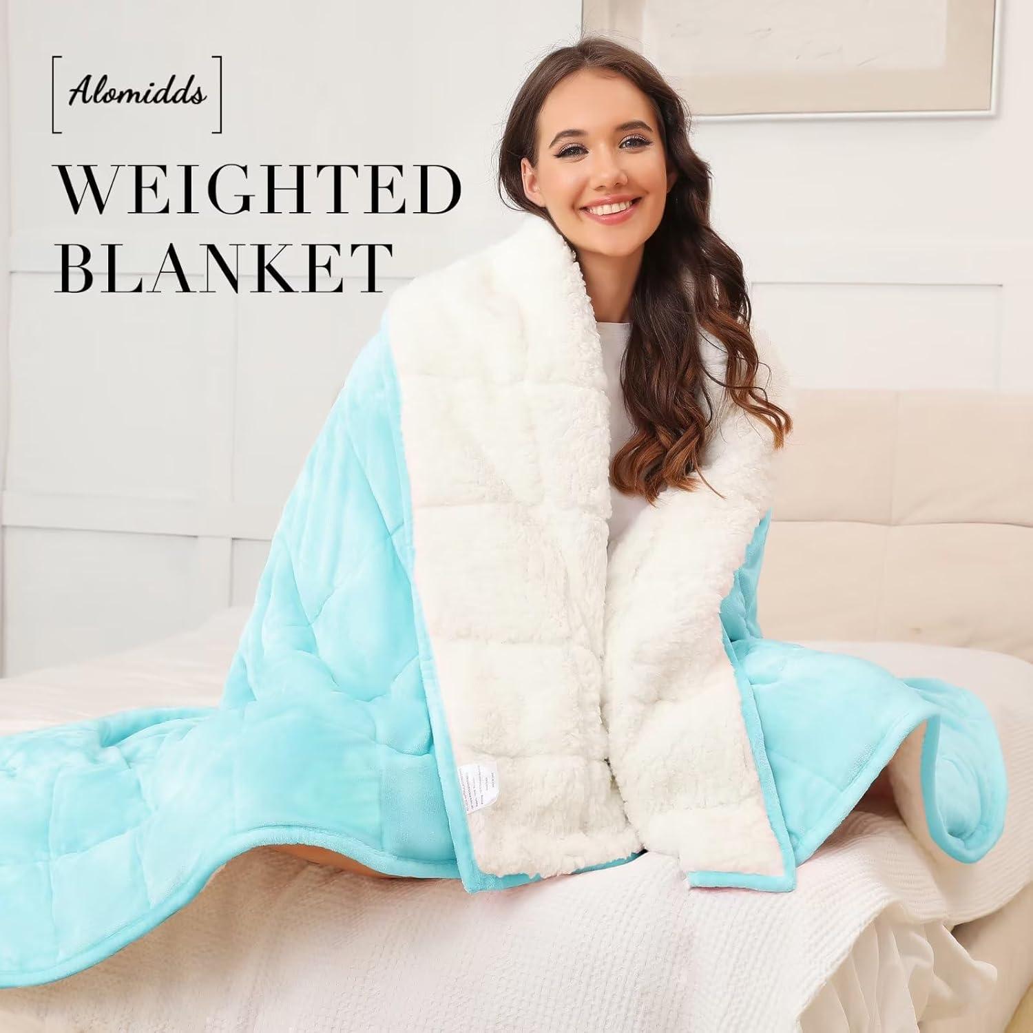 Manta con Peso Alomidds 6.8kg 60x80cm Aqua Sherpa Franela