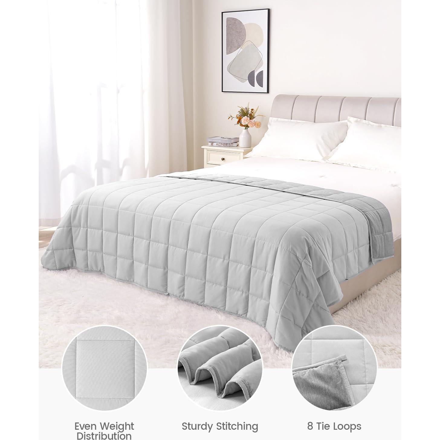 Manta con peso Drewin 6.8kg 152x203cm Gris Microfibra