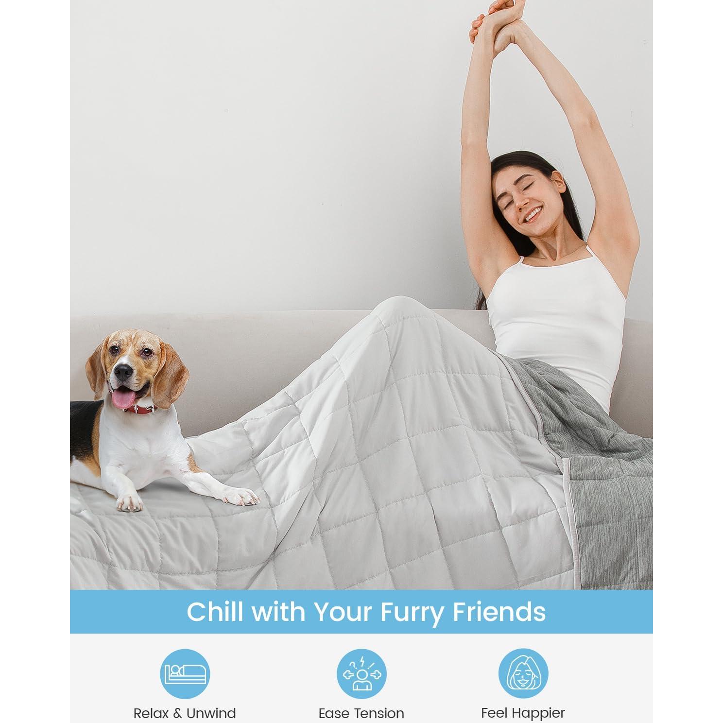 Manta con peso Drewin 6.8kg 152x203cm Gris Microfibra