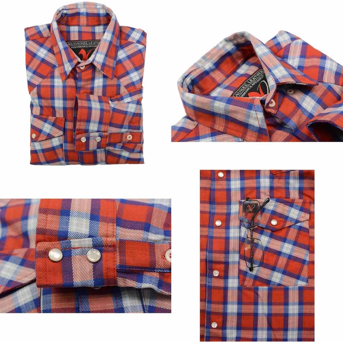 Camisa de Cuadros de Algodón Milwaukee Leather Manga Larga