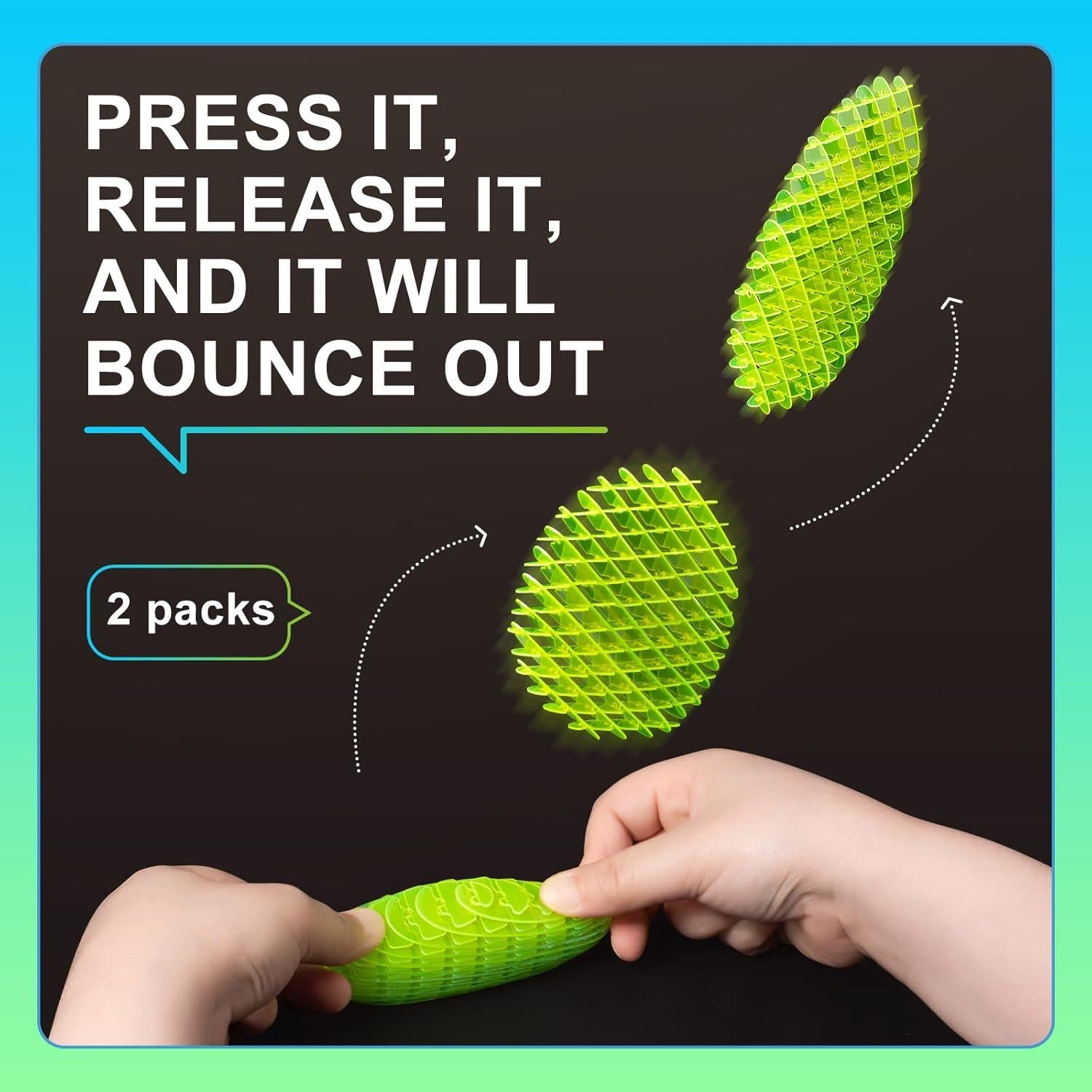 Juguete Antiestrés Yisryerow - Paquete de 2 Pequeños Verde y Azul