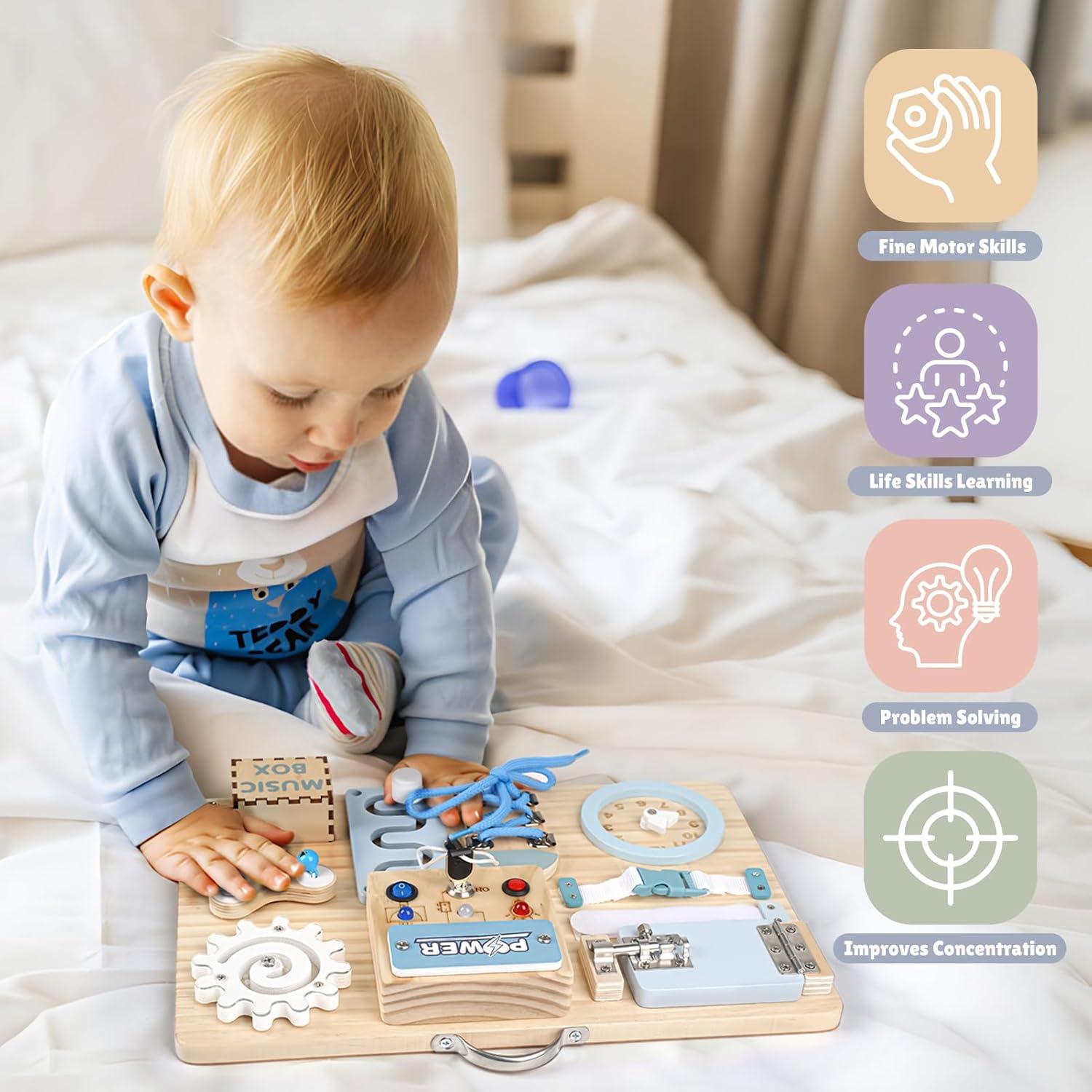 Tablero Ocupado Montessori Joyreal con Luces LED 24.68x33.69cm