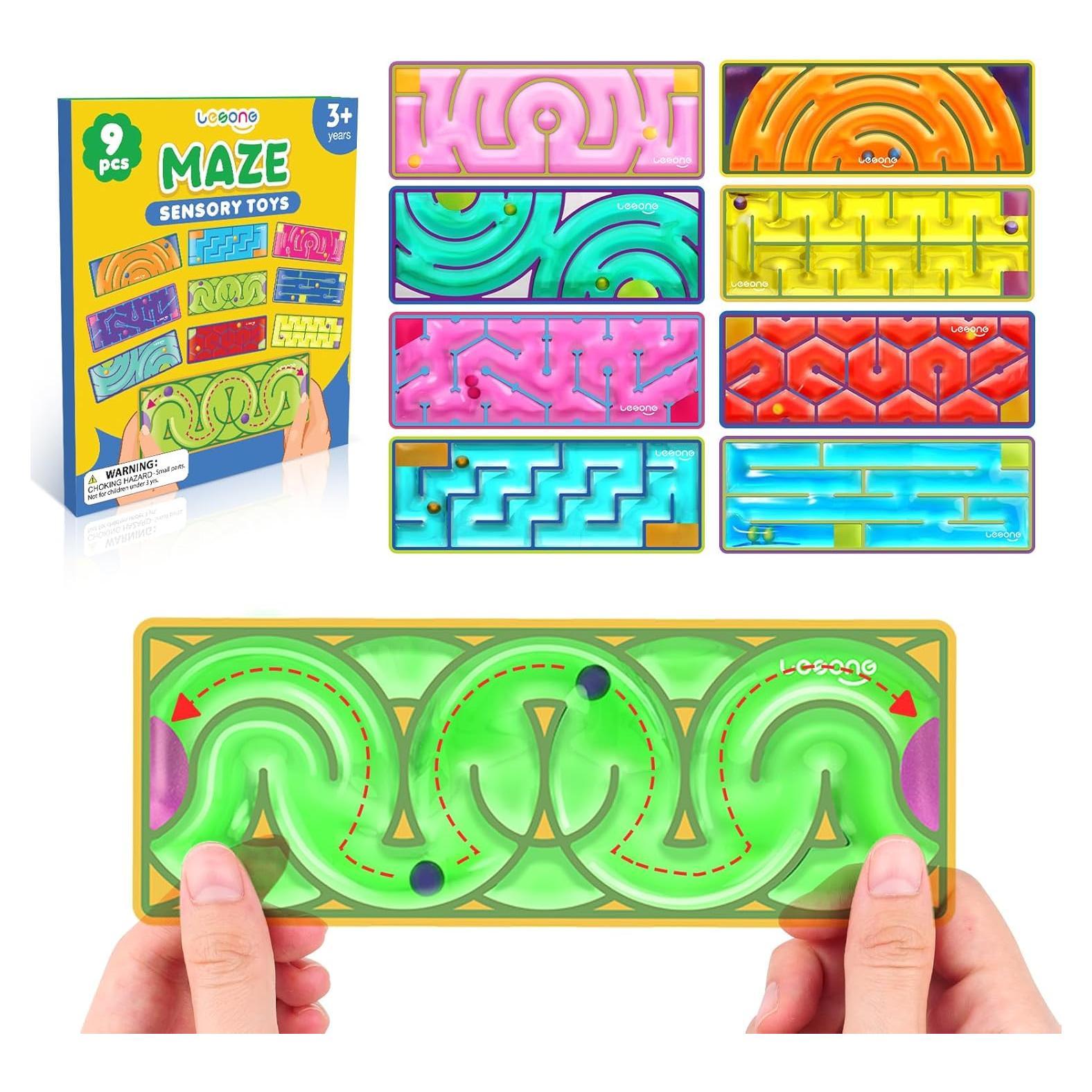 Juguetes Sensoriales LESONG - Paquete de 9 Laberintos Calmantes