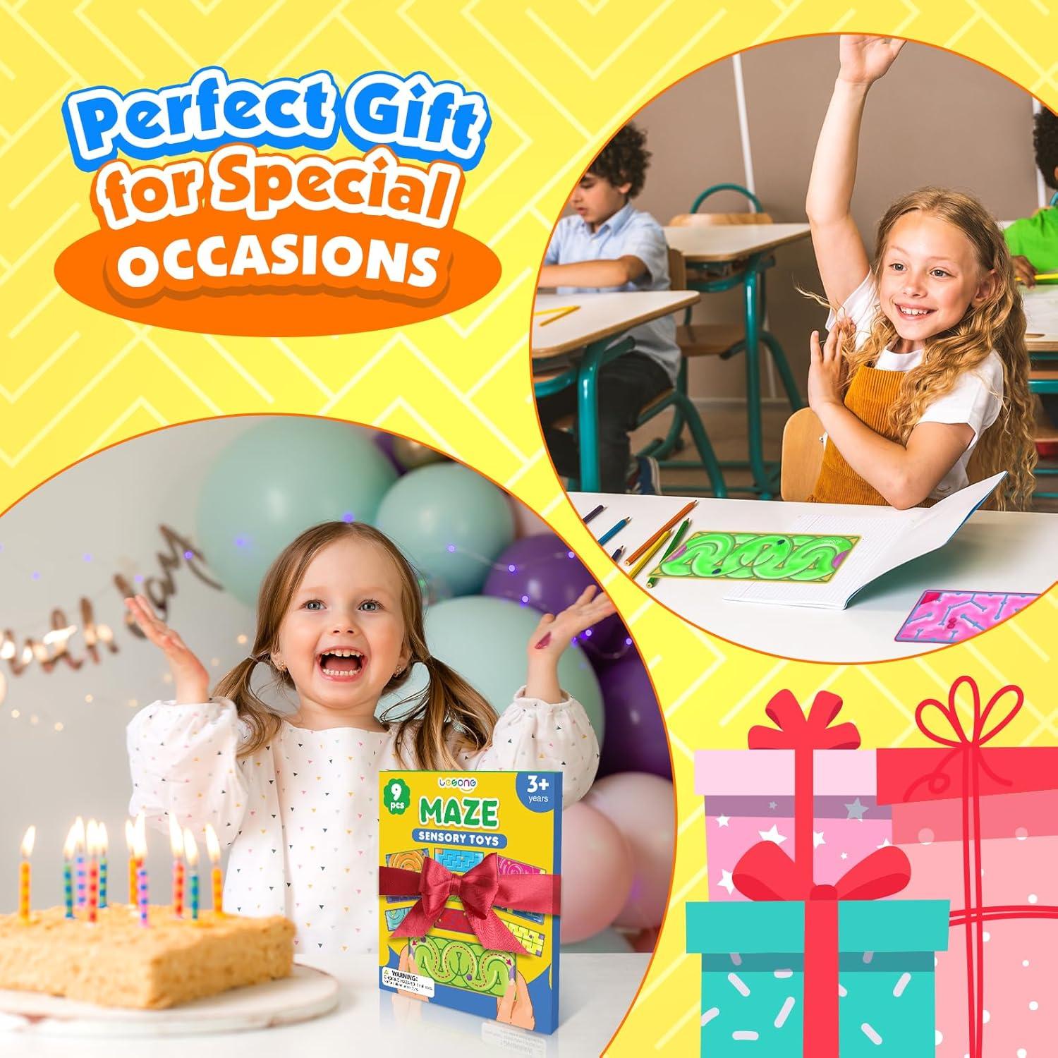 Juguetes Sensoriales LESONG - Paquete de 9 Laberintos Calmantes