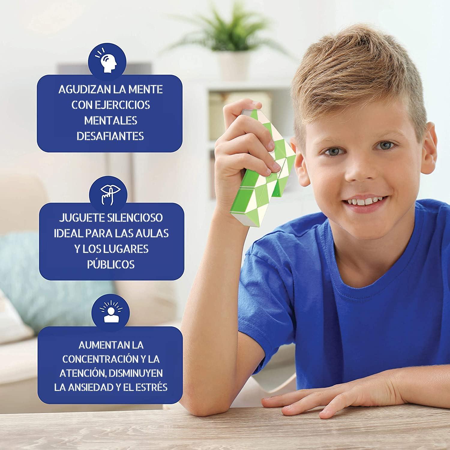 Cubos de Puzle Serpiente Fidget Neliblu - Paquete de 3 Colores