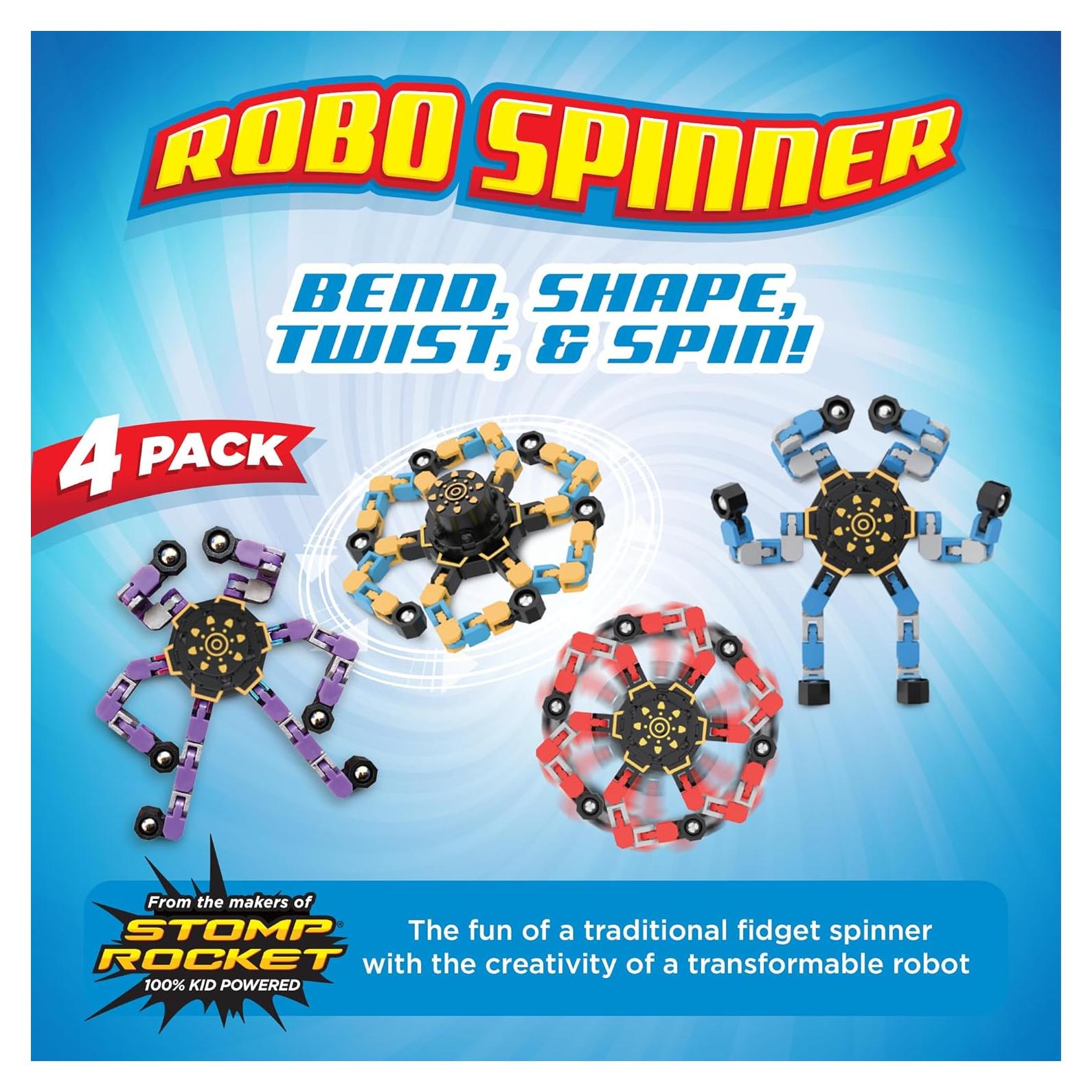 Spinner Antiestres Transformable Stomp Rocket - Paquete de 4