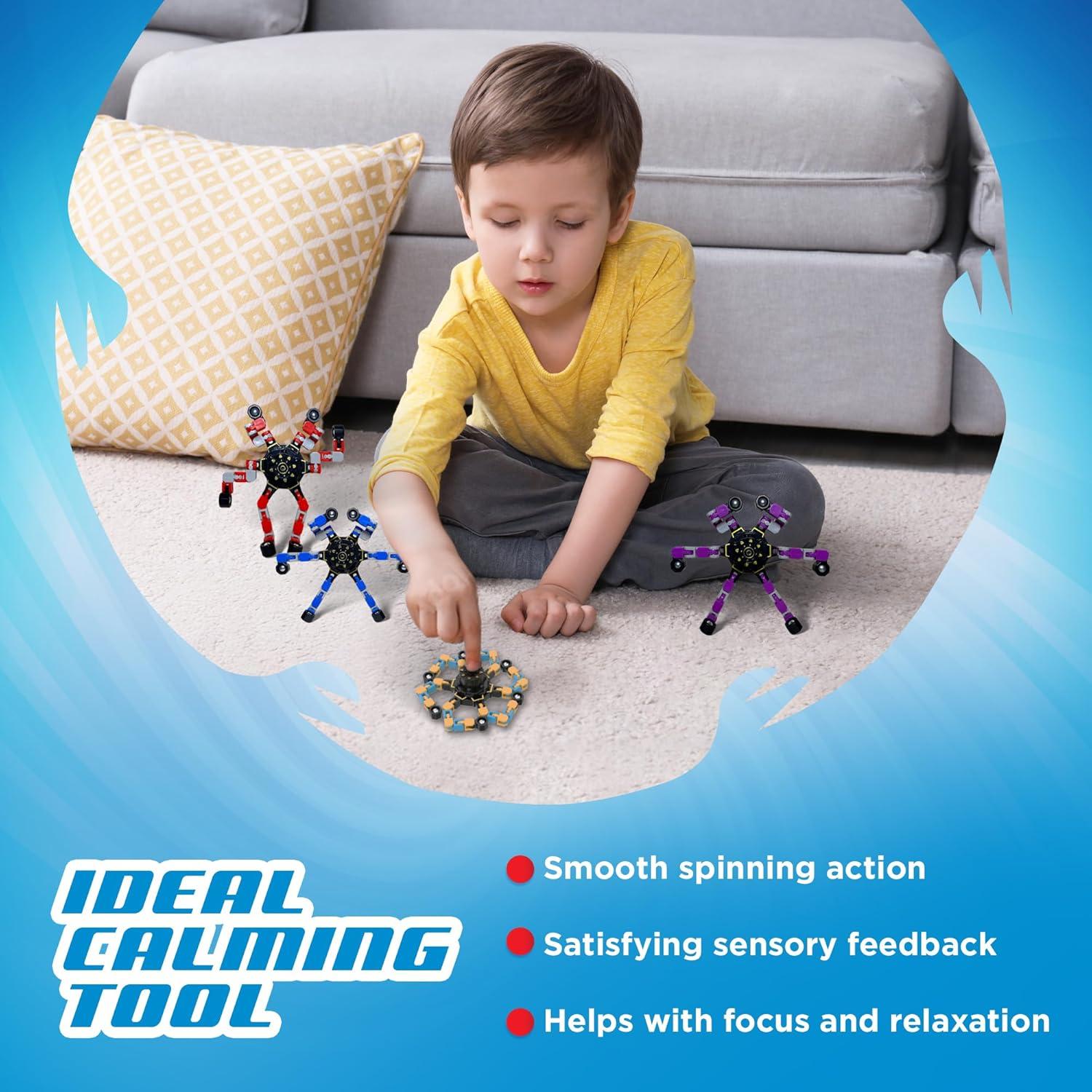 Spinner Antiestres Transformable Stomp Rocket - Paquete de 4