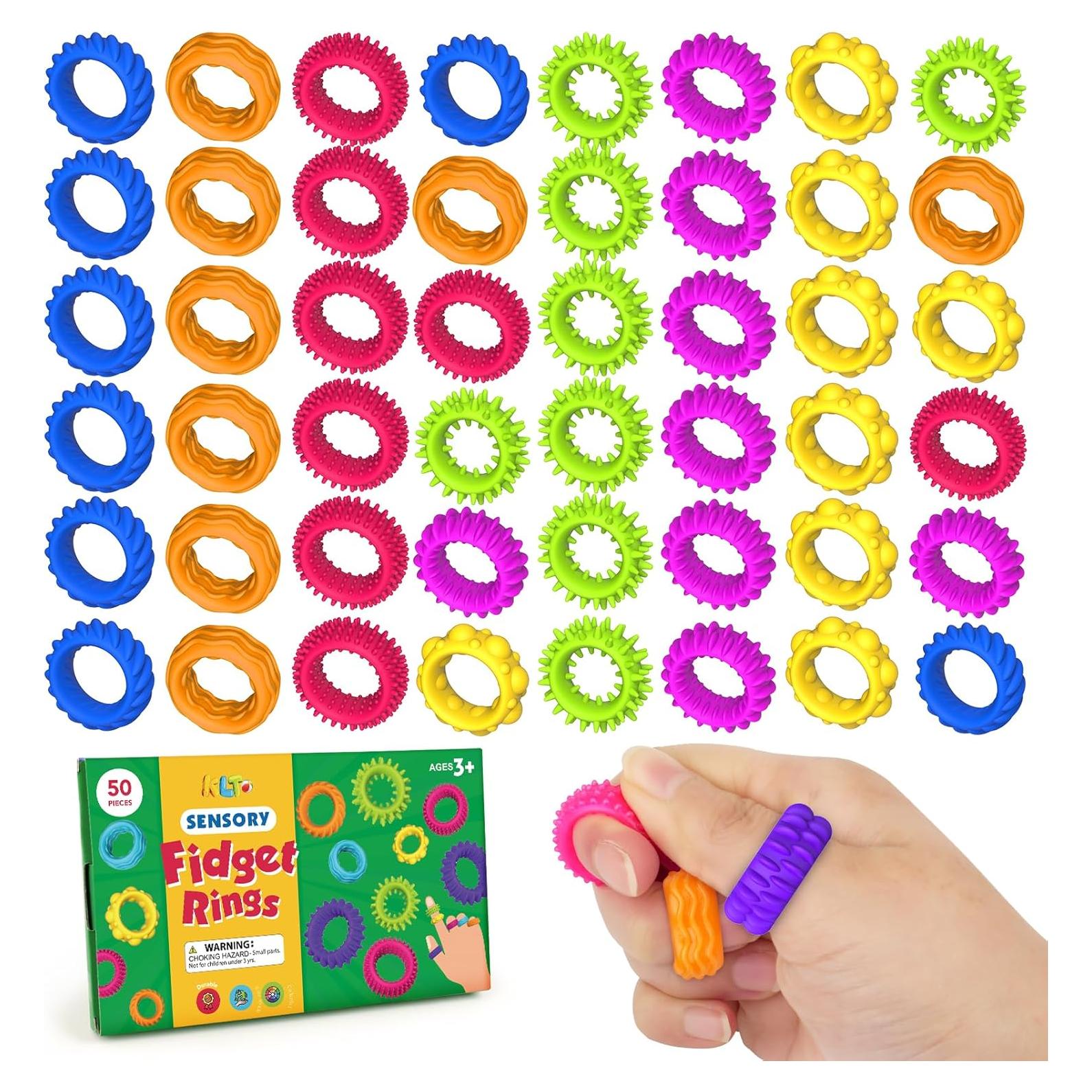 Anillos Sensoriales Antiestrés KLT - Paquete de 50 Unidades