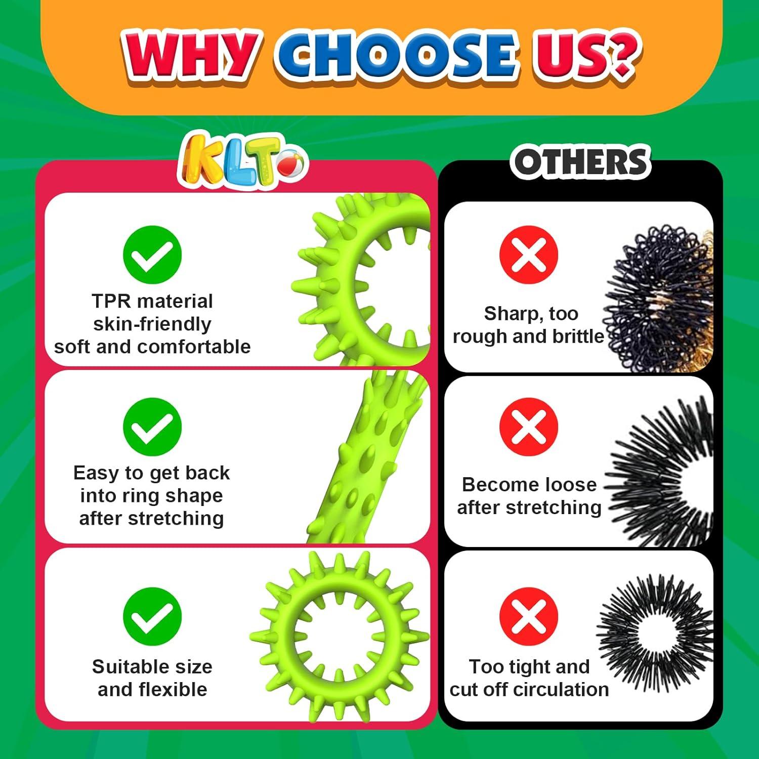 Anillos Sensoriales Antiestrés KLT - Paquete de 50 Unidades