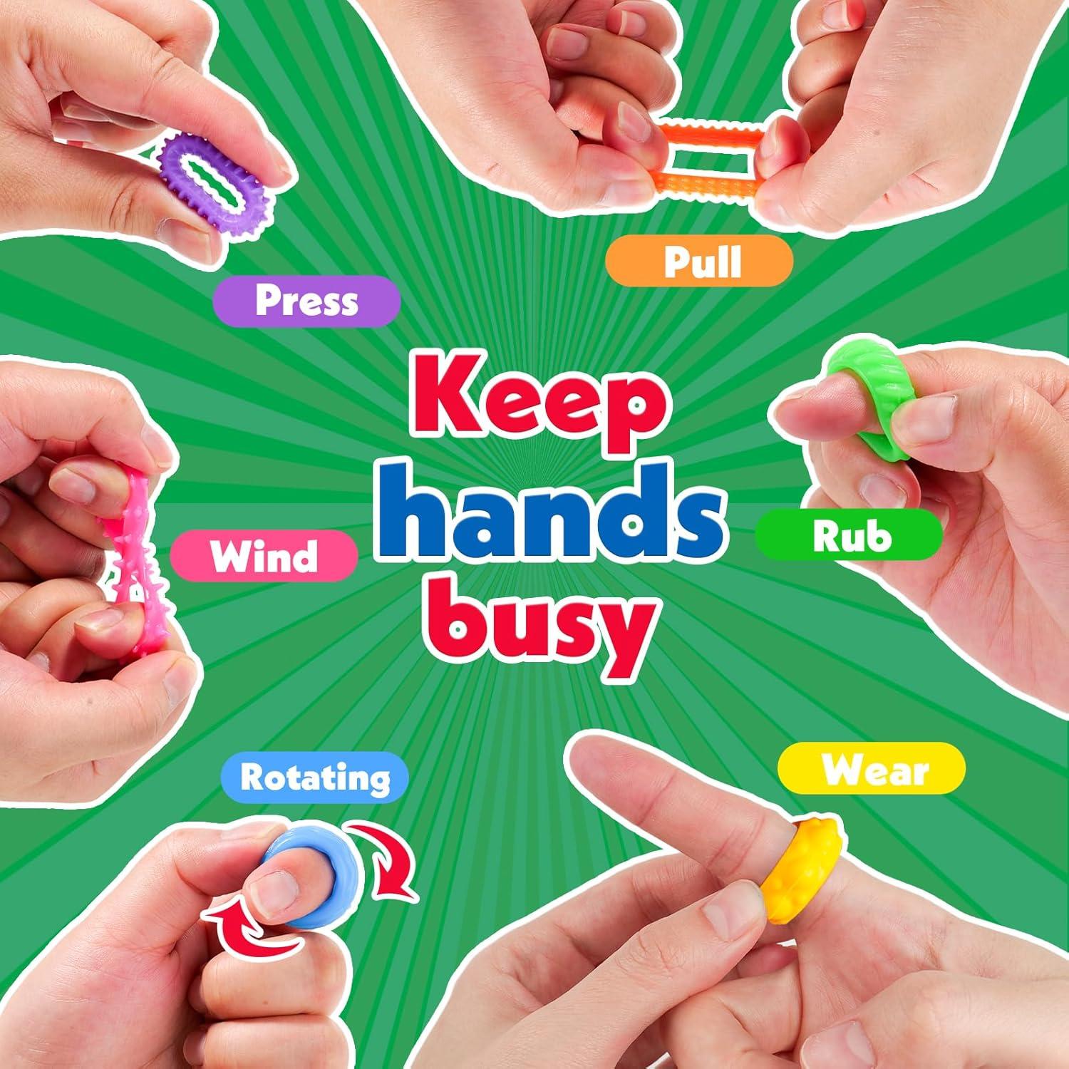 Anillos Sensoriales Antiestrés KLT - Paquete de 50 Unidades