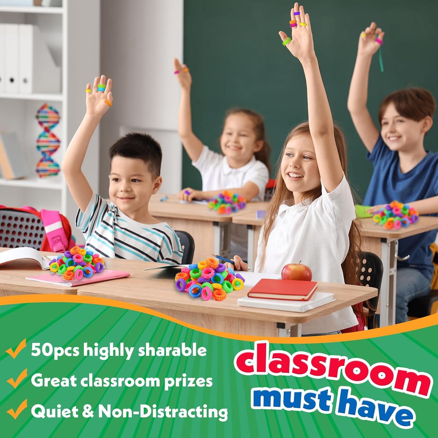 Anillos Sensoriales Antiestrés KLT - Paquete de 50 Unidades