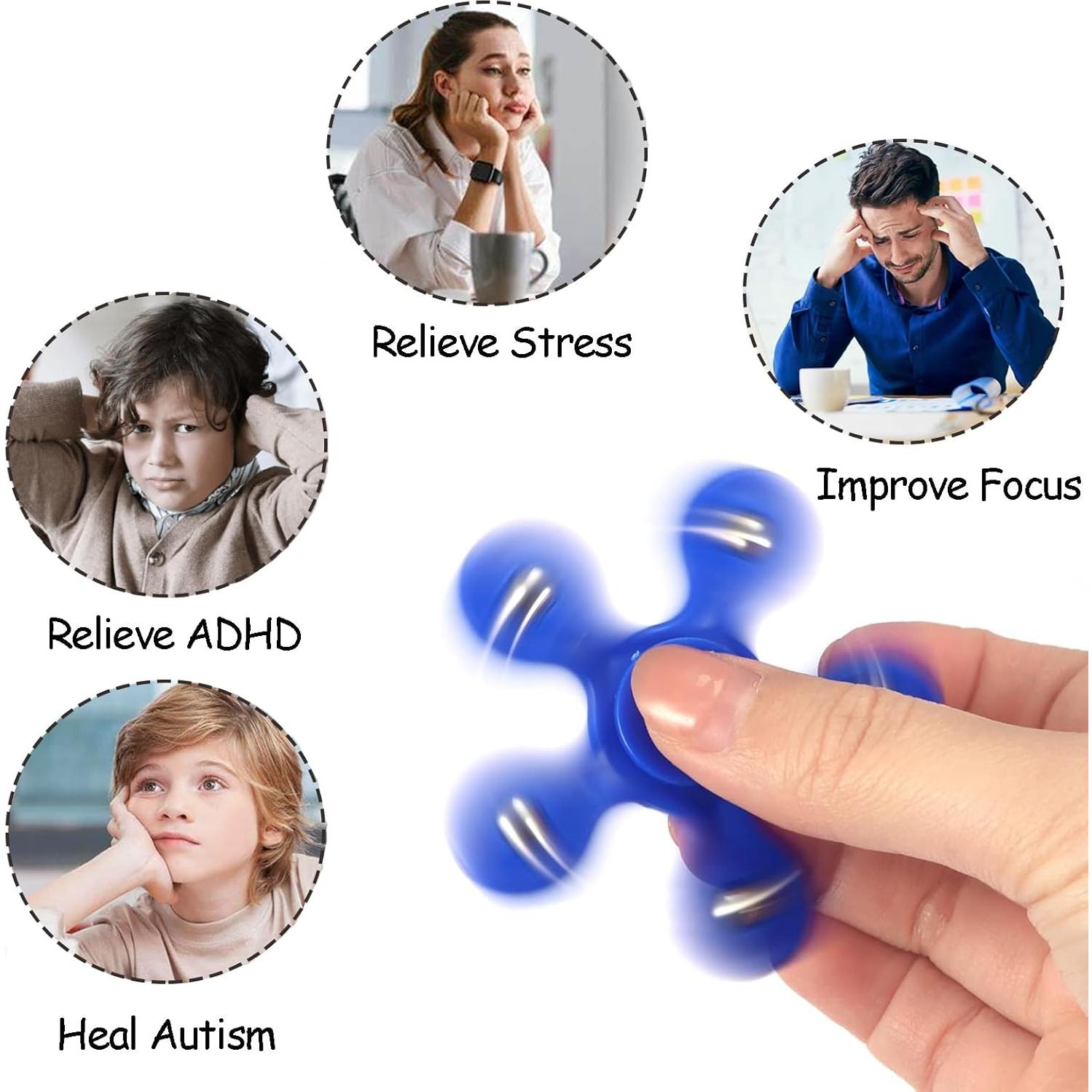 Paquete de 32 Spinners Antiestrés SUNPROUND 6.5 cm Silenciosos