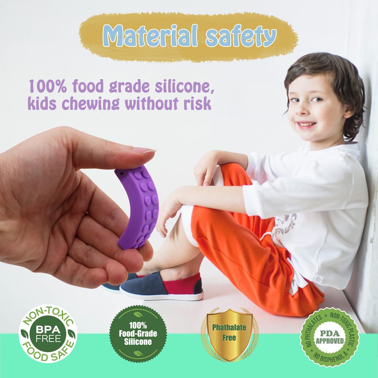 Collares Masticables Sensoriales Choneer 5PCS Silicona BPA Libre