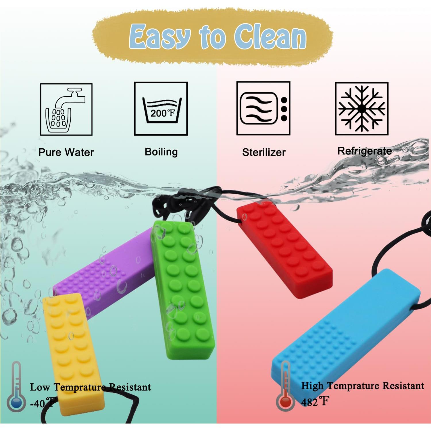 Collares Masticables Sensoriales Choneer 5PCS Silicona BPA Libre