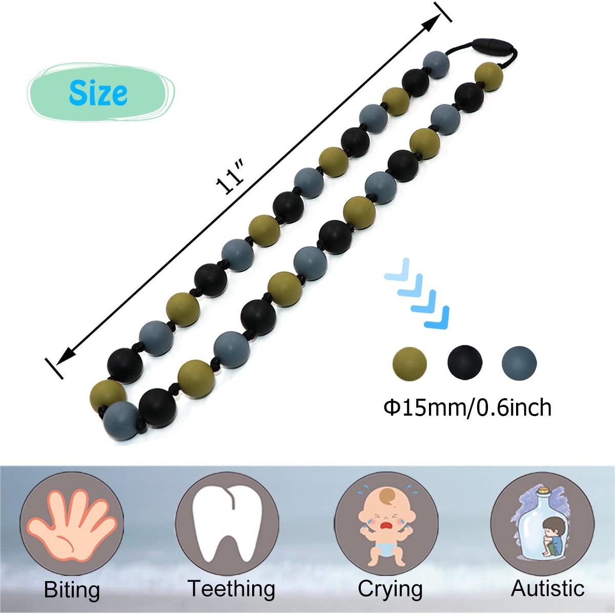 Collares de Silicona Masticables Choneer para Niños Autistas - 2 Piezas