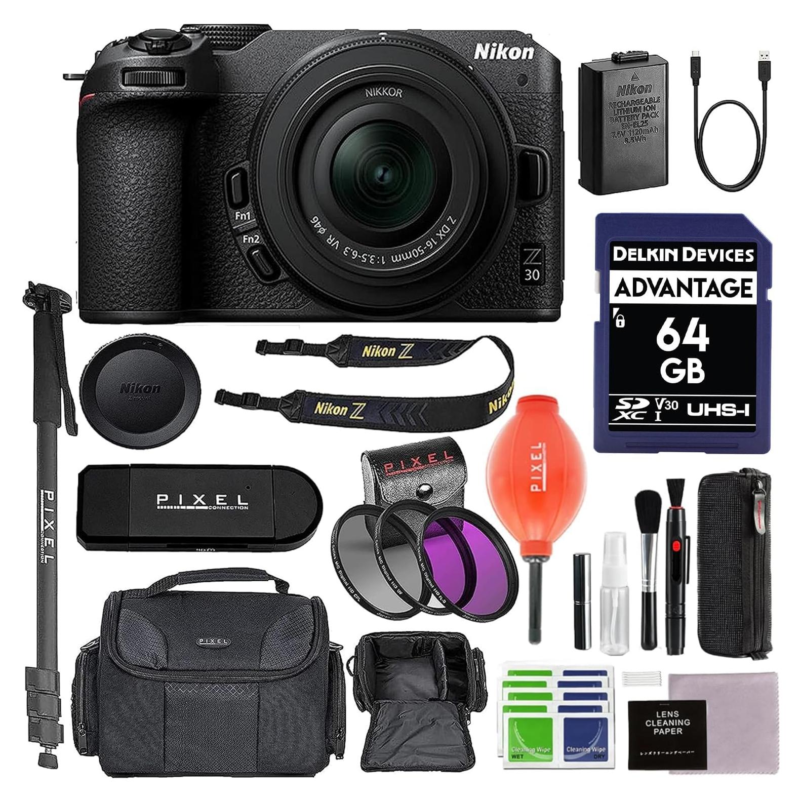 Cámara Sin Espejo Nikon Z30 con Lente 16-50mm y Accesorios