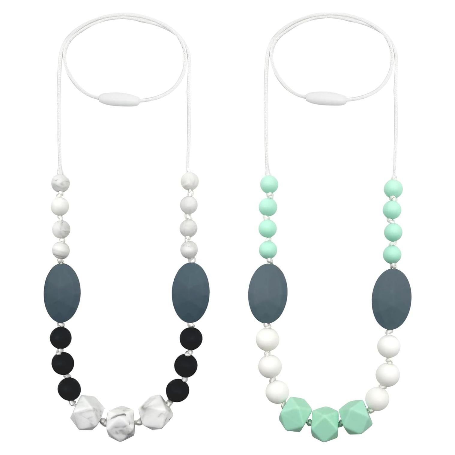 Collares de Silicona para Masticar Mamá - 2 Piezas Seguras