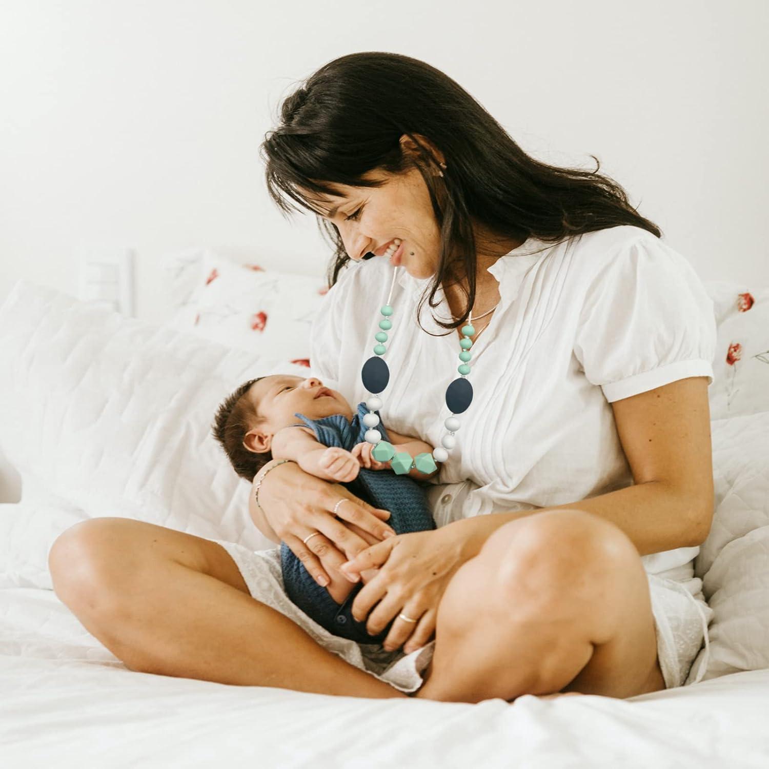 Collares de Silicona para Masticar Mamá - 2 Piezas Seguras
