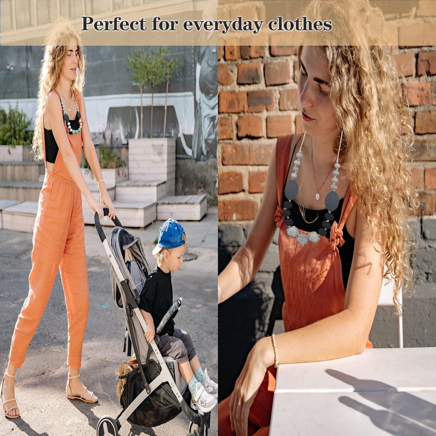 Collares de Silicona para Masticar Mamá - 2 Piezas Seguras