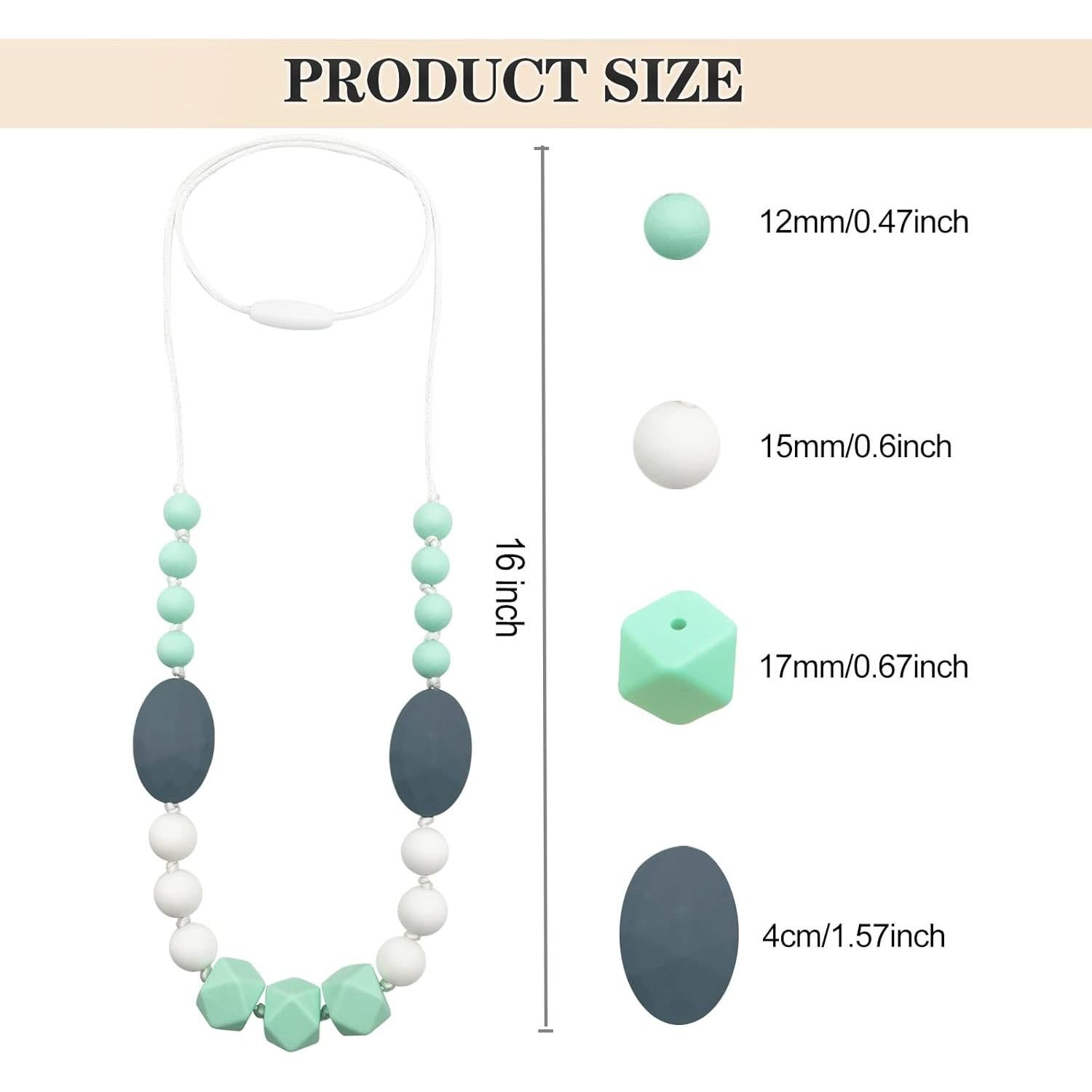 Collares de Silicona para Masticar Mamá - 2 Piezas Seguras