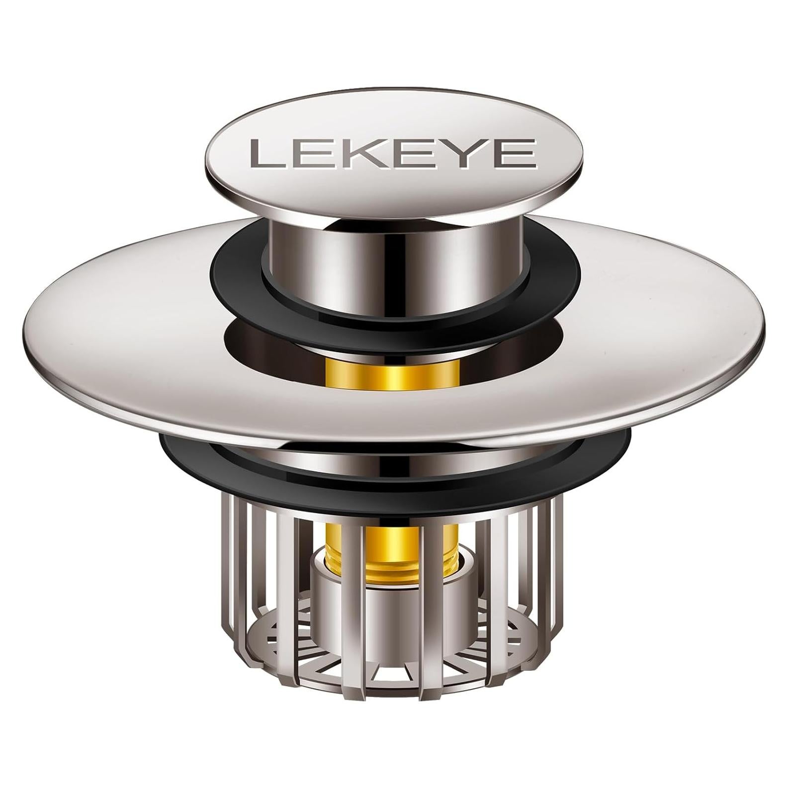 LEKEYE Tapón de Drenaje con Filtro para Baño - Níquel