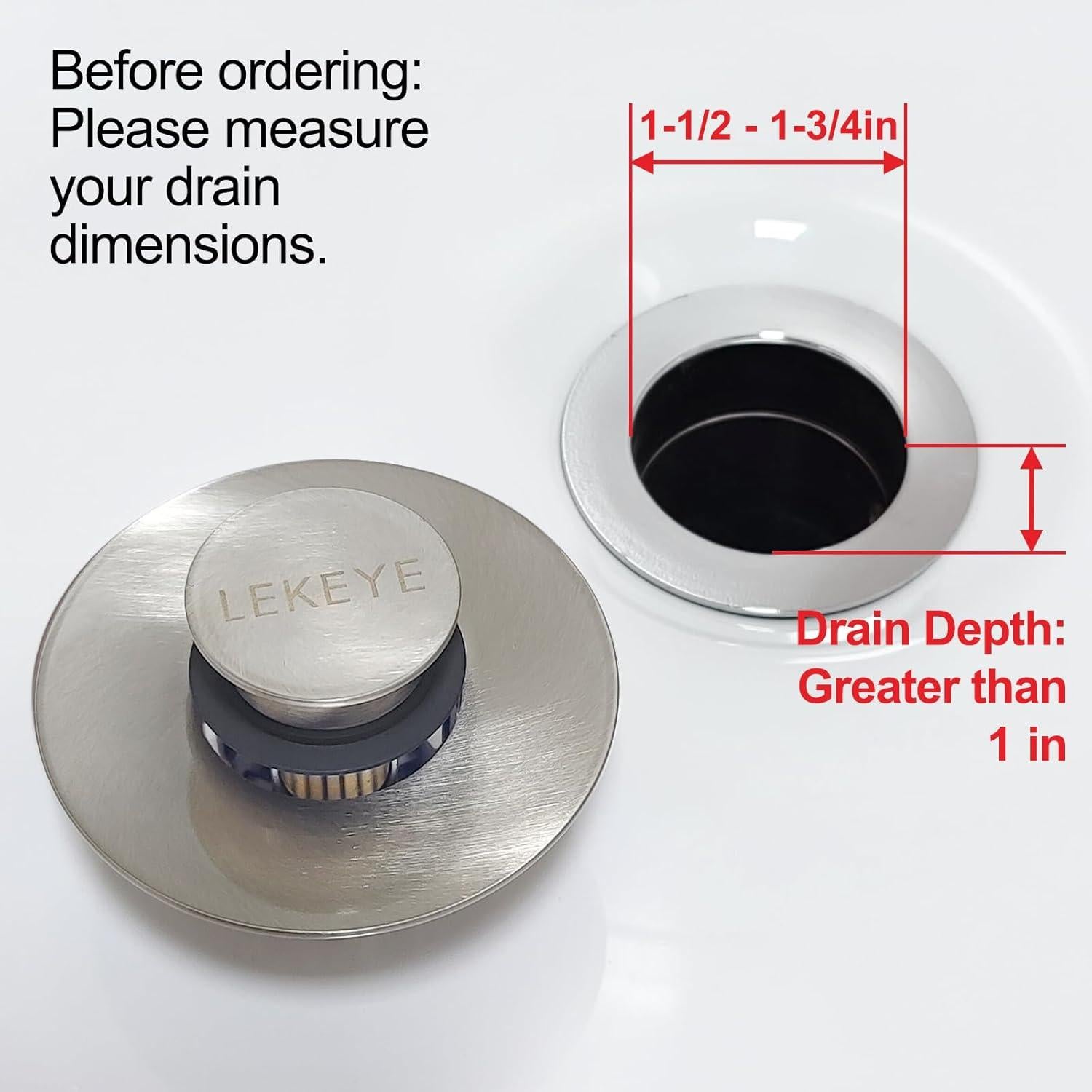 LEKEYE Tapón de Drenaje con Filtro para Baño - Níquel