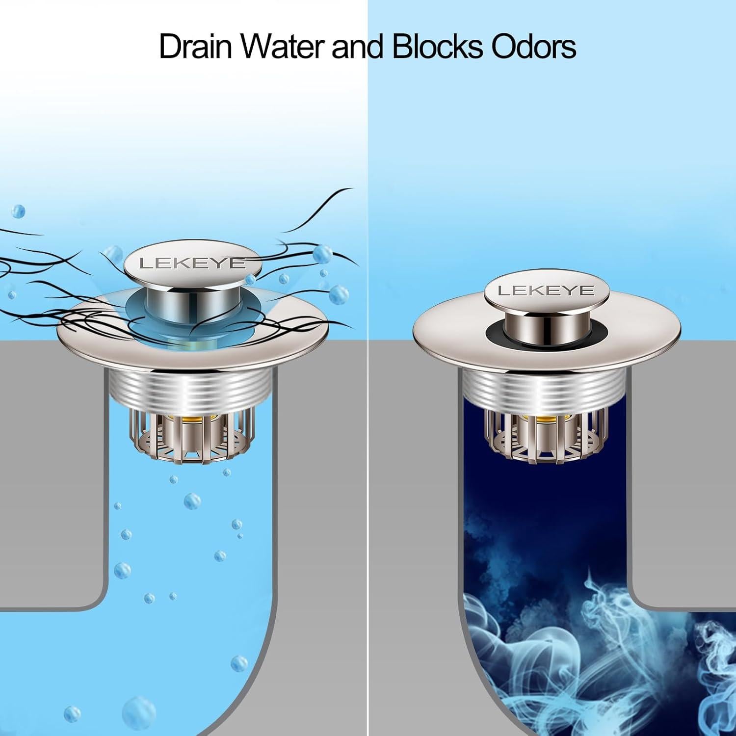 LEKEYE Tapón de Drenaje con Filtro para Baño - Níquel