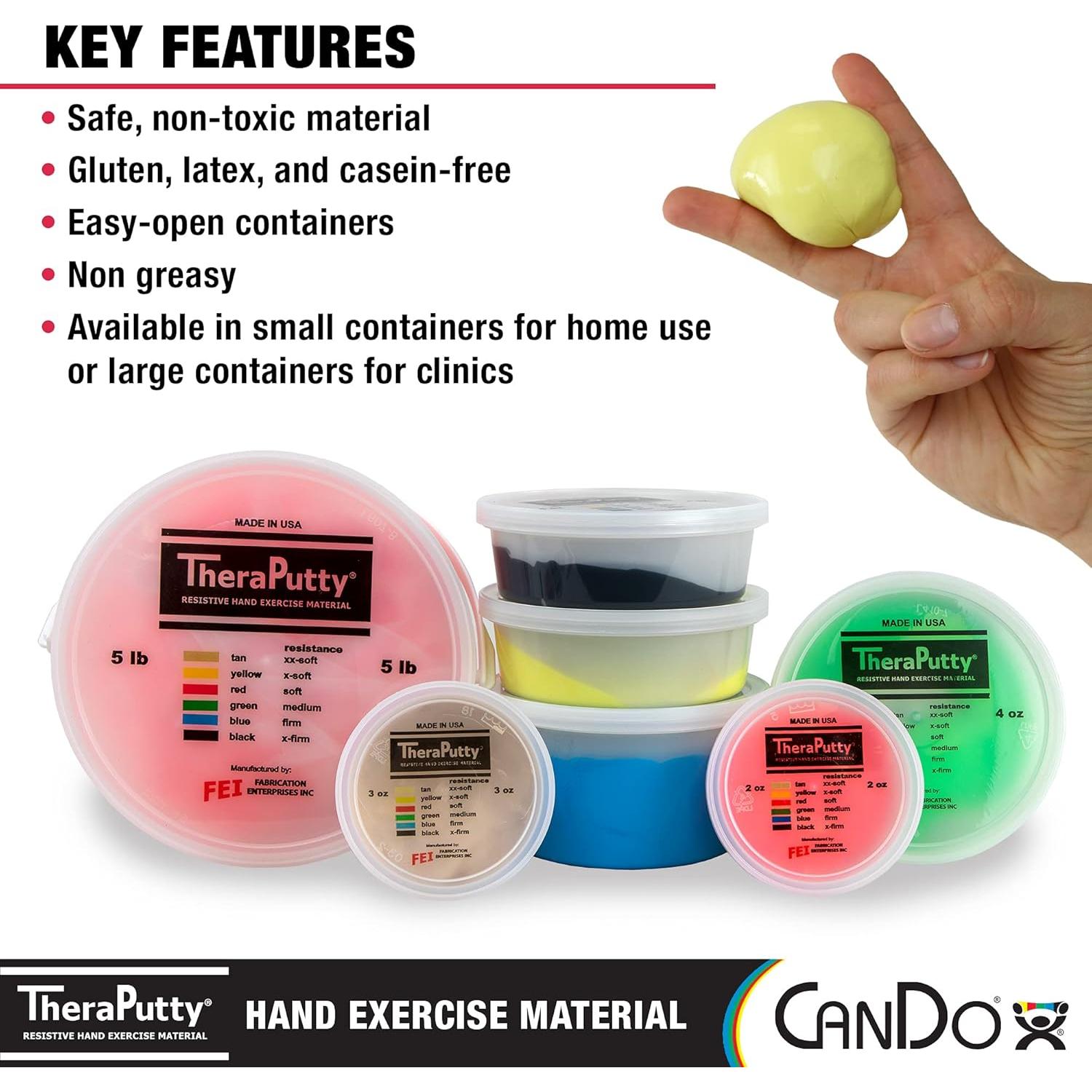 Masilla de Ejercicio CanDo TheraPutty Set 4 Piezas 56.7g