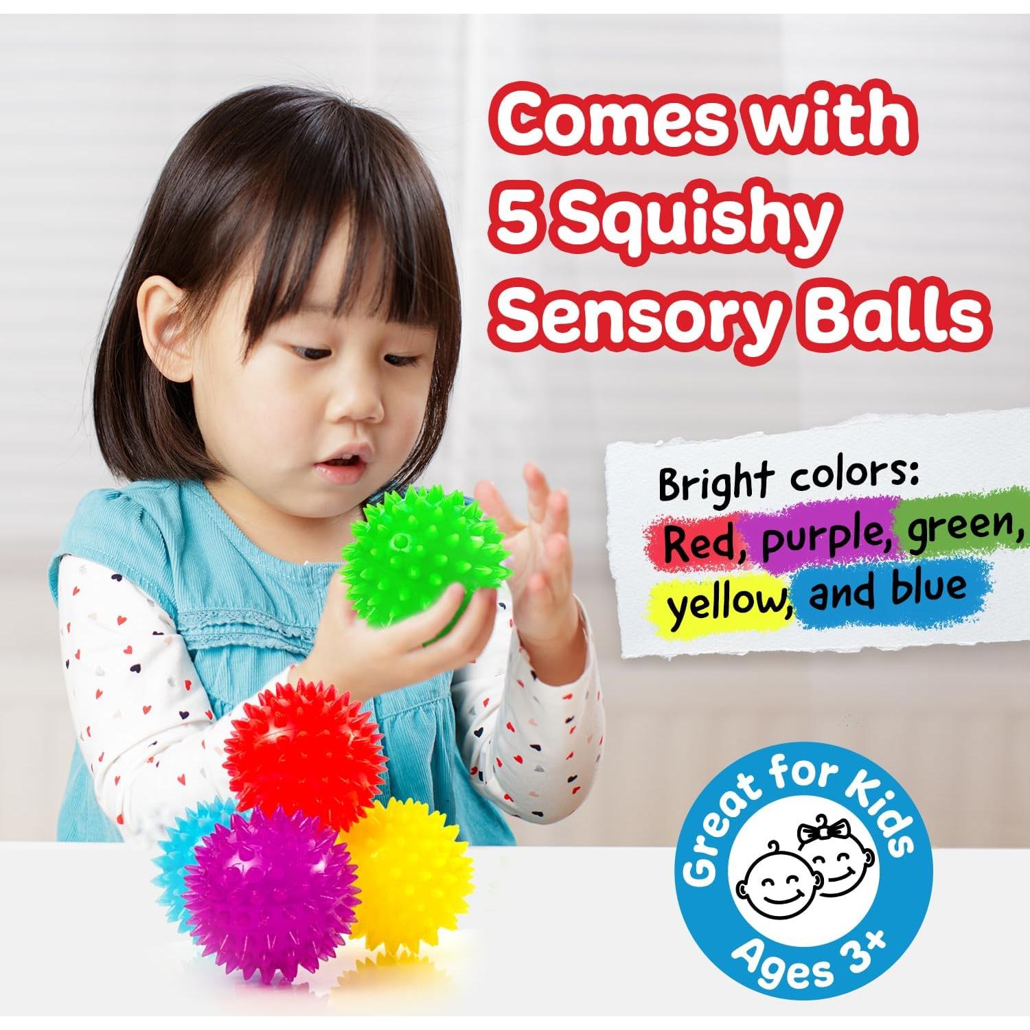 Paquete de 5 Pelotas Sensoriales Espinosas Impresa - Antiestrés