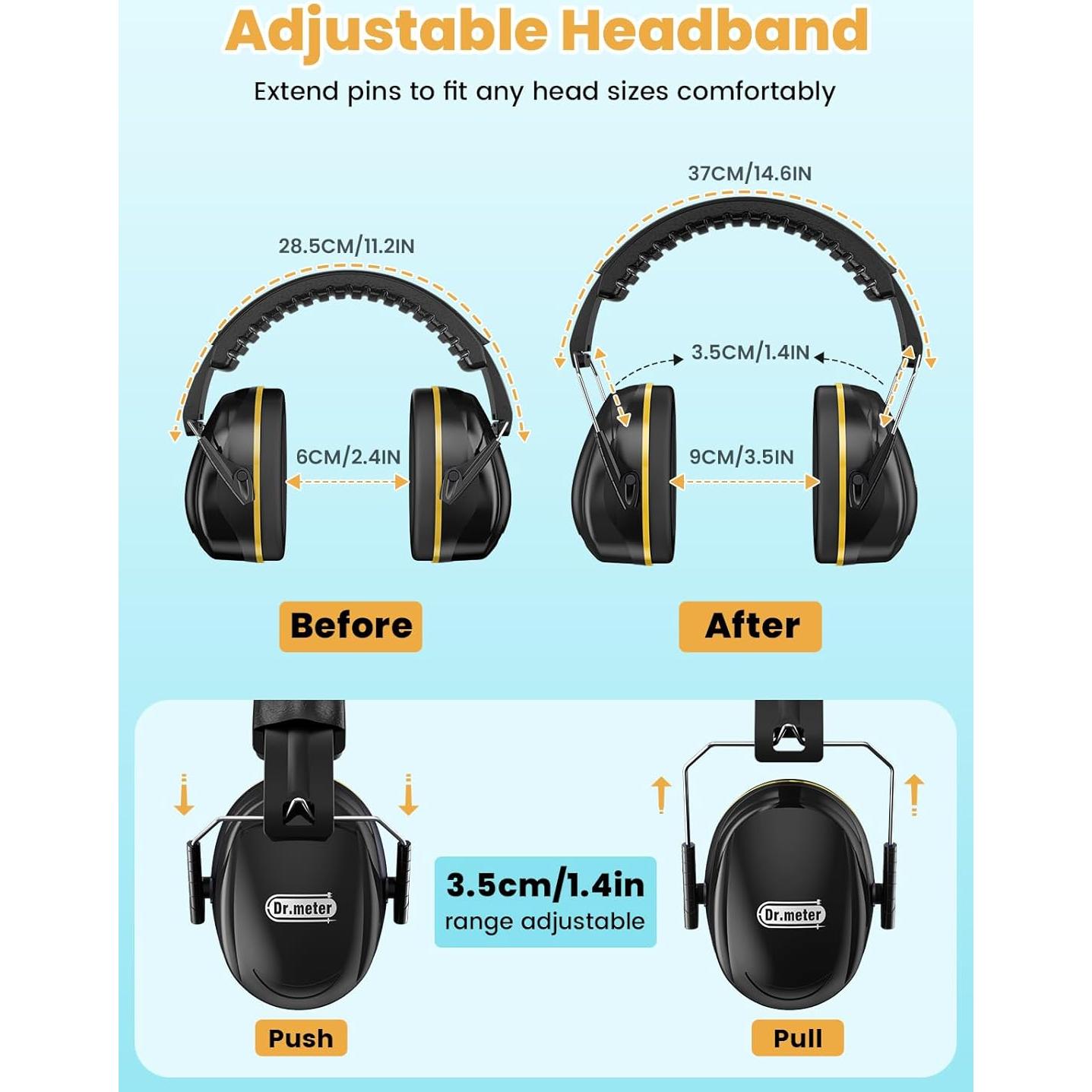 Auriculares Dr.meter con Cancelación de Ruido 31dB para Adultos y Niños
