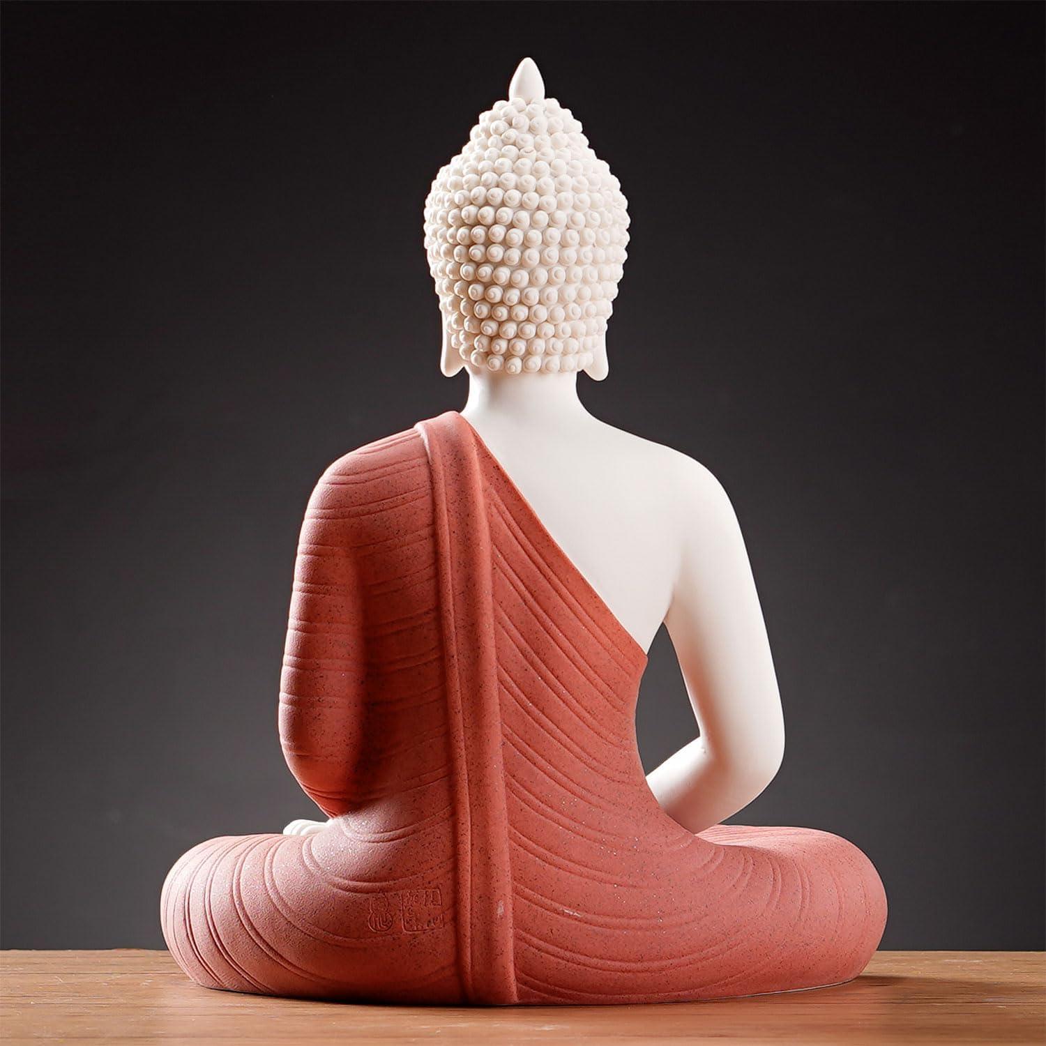 Estatua de Buda Roja 30.48 cm QINLANG con Lámpara LED 40 cm