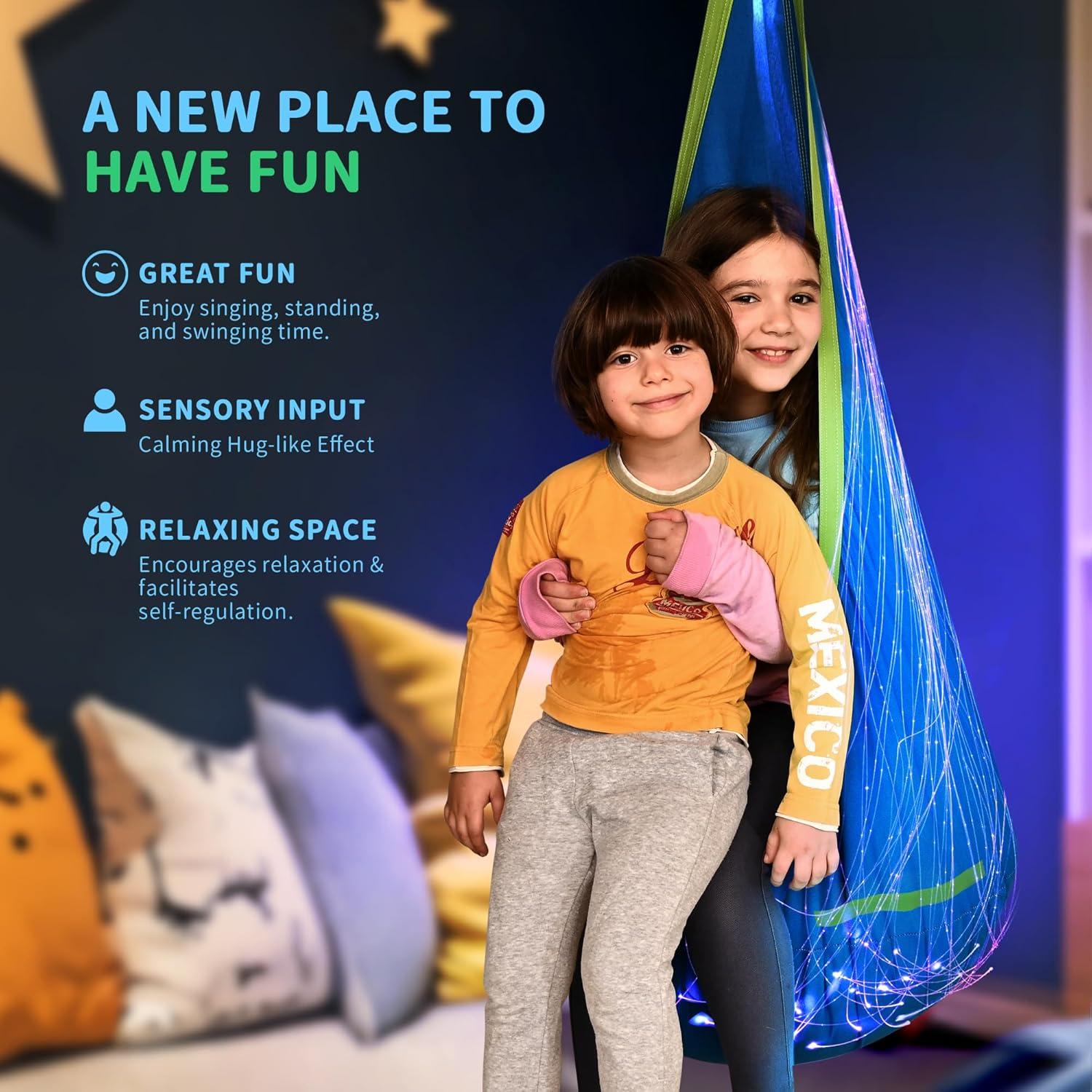 Columpio Sensorial OUTREE con Luz de Fibra Óptica 10 Colores