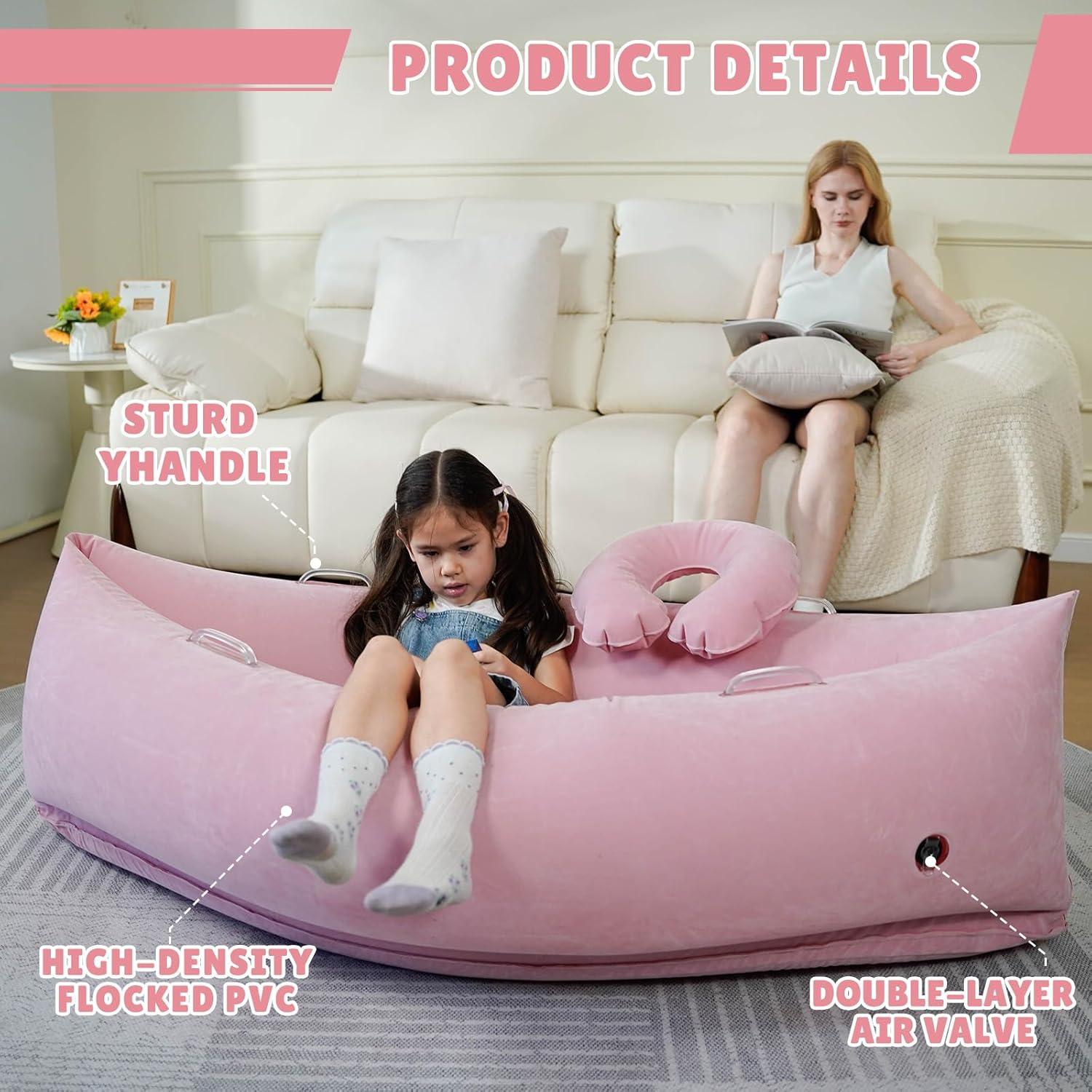 Silla Sensorial Inflable Bmag Peapod Rosa 152.4 cm con Almohada