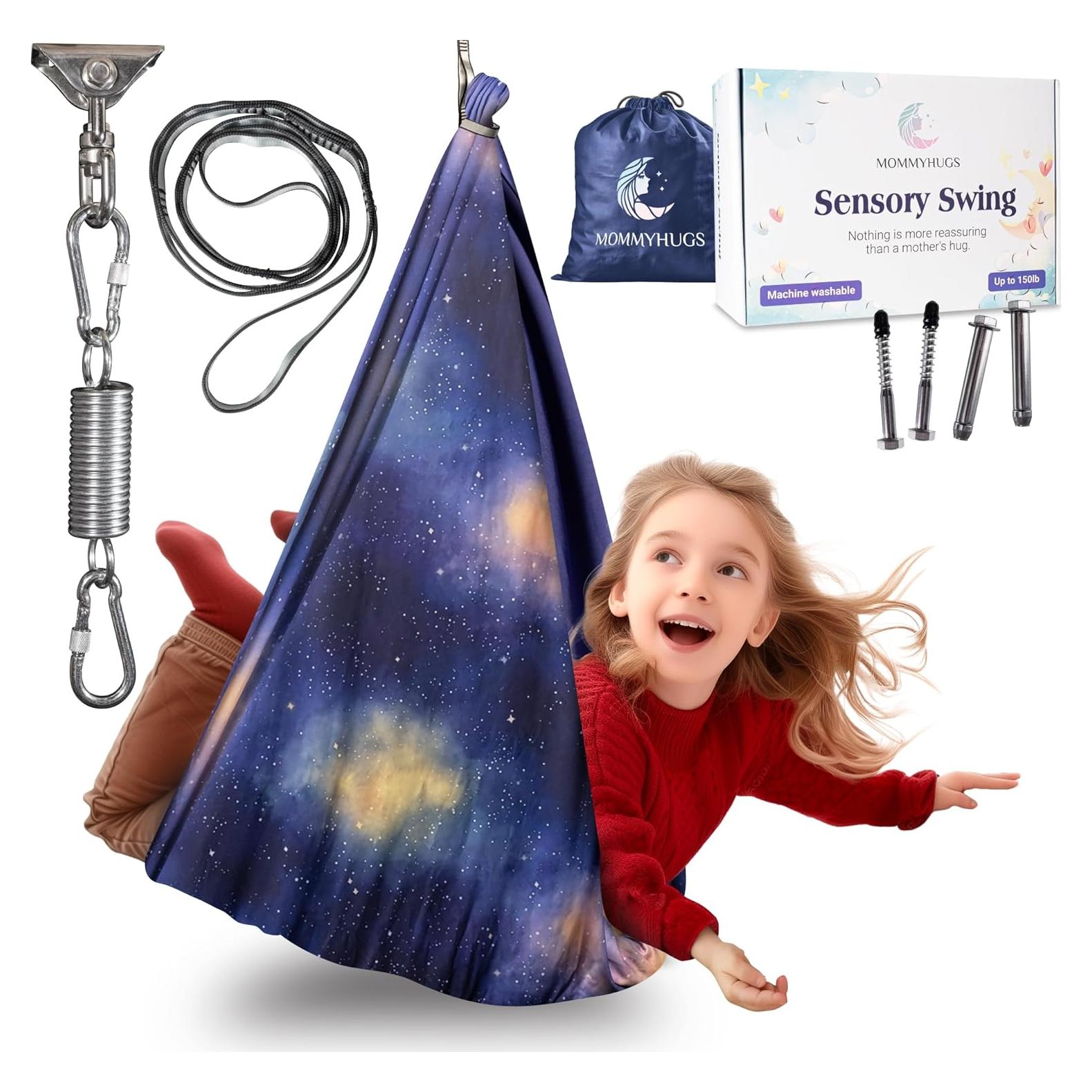 Columpio Sensorial Rebotante Mommyhugs 124cm x 203cm Azul