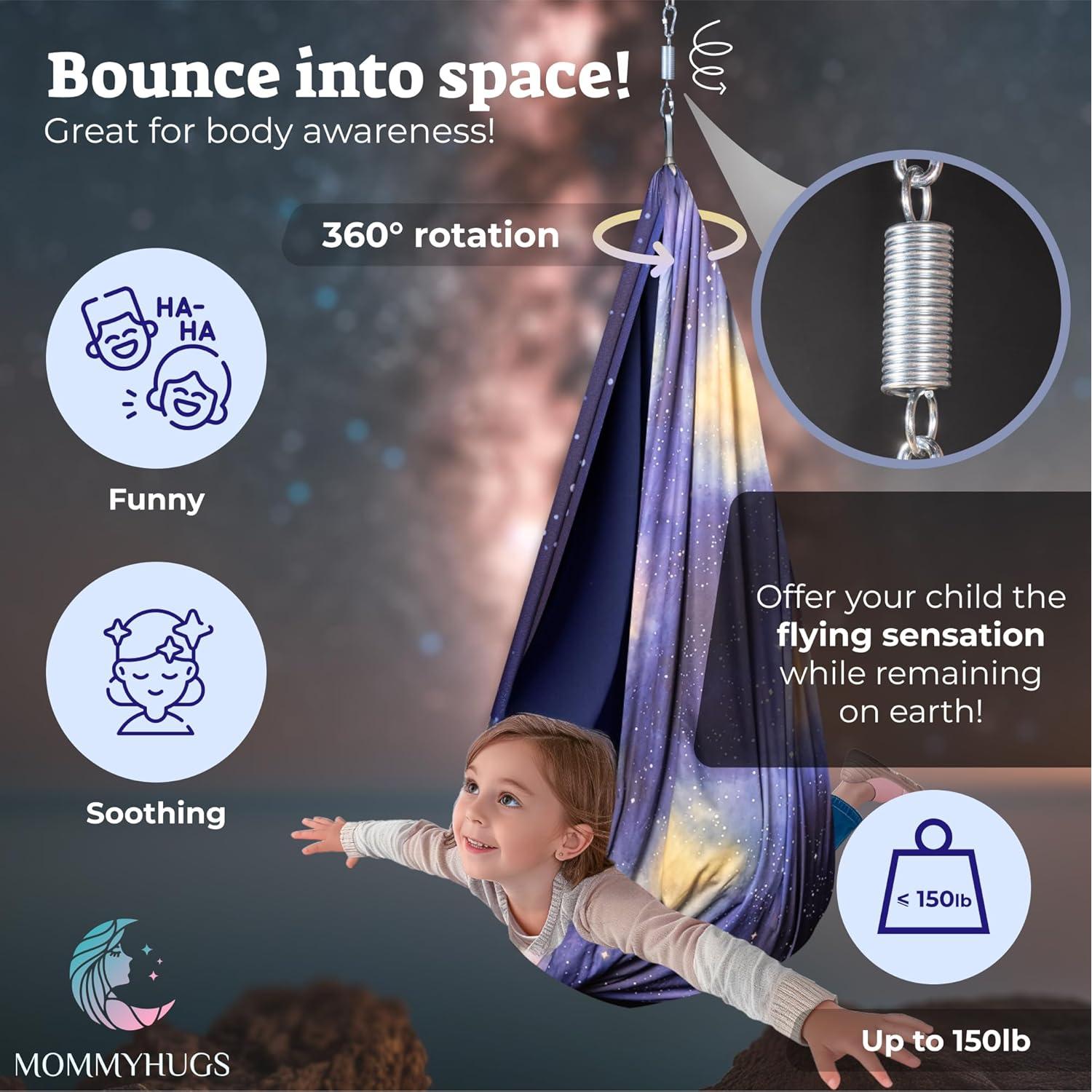 Columpio Sensorial Rebotante Mommyhugs 124cm x 203cm Azul