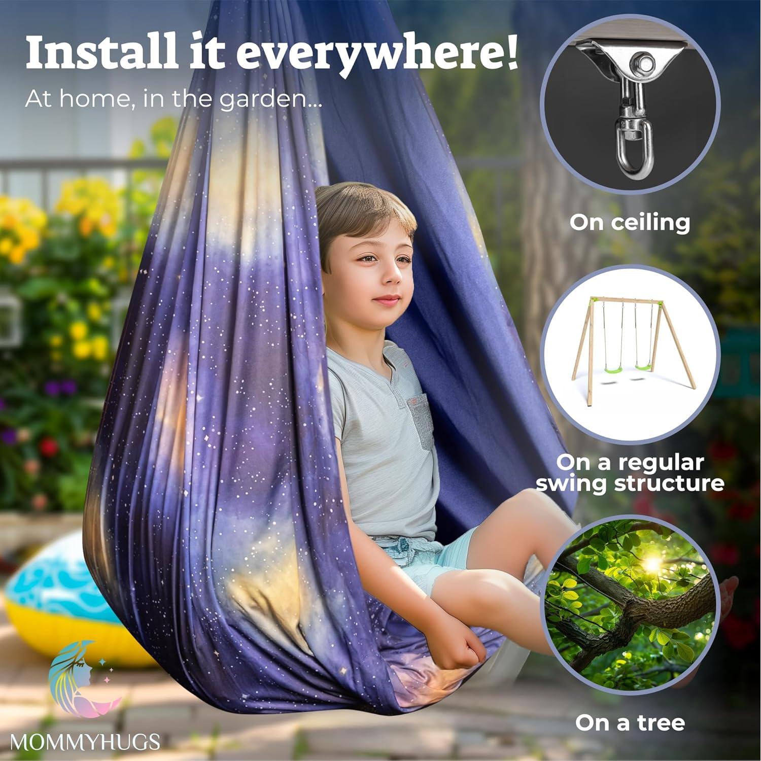 Columpio Sensorial Rebotante Mommyhugs 124cm x 203cm Azul