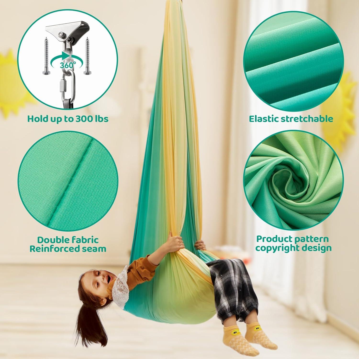 Columpio Sensorial KAWBIYJ Doble Capa 140x150cm 136kg Amarillo