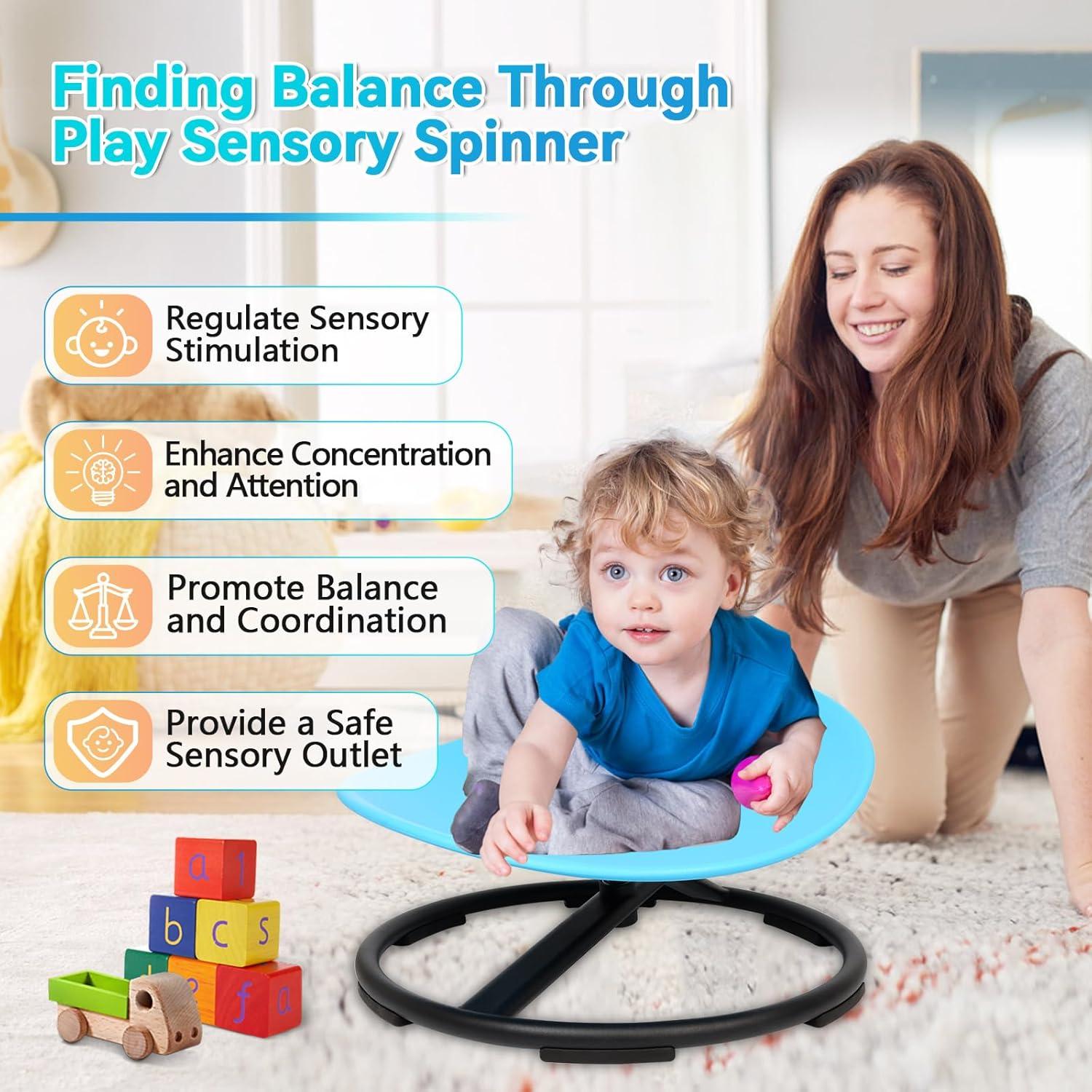 Silla Giratoria Sensorial ITEFDTUTNE Azul para Niños