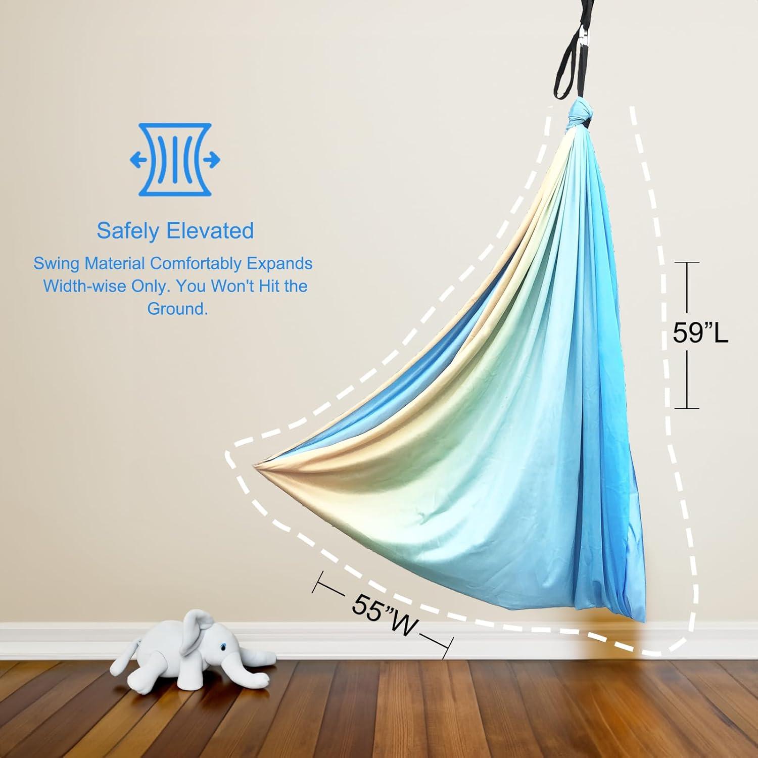 Columpio Sensorial Interior y Exterior Ackwrap 136kg Amarillo-Azul