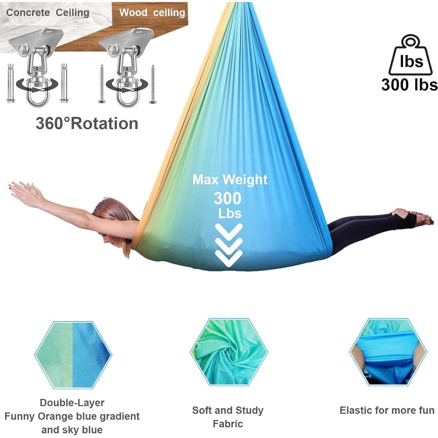 Columpio Sensorial Interior y Exterior Ackwrap 136kg Amarillo-Azul