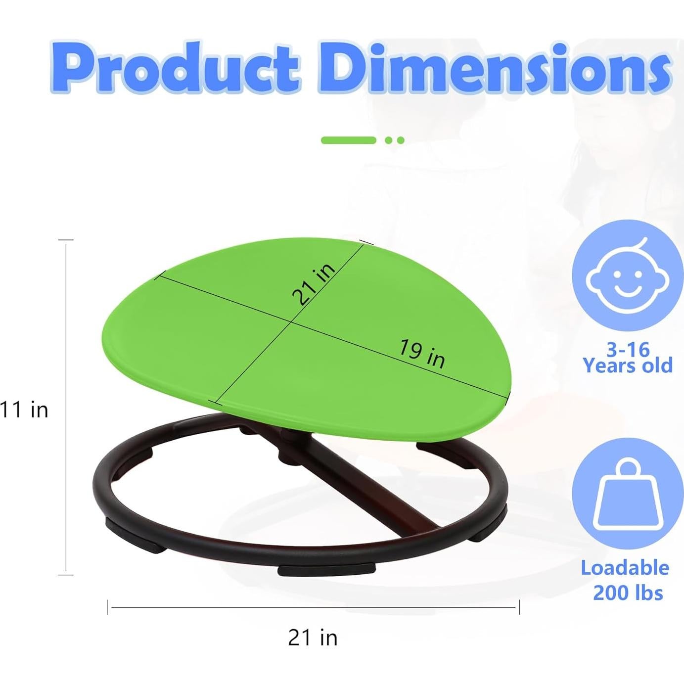 Silla Giratoria Sensorial Makarci Verde para Niños Autistas