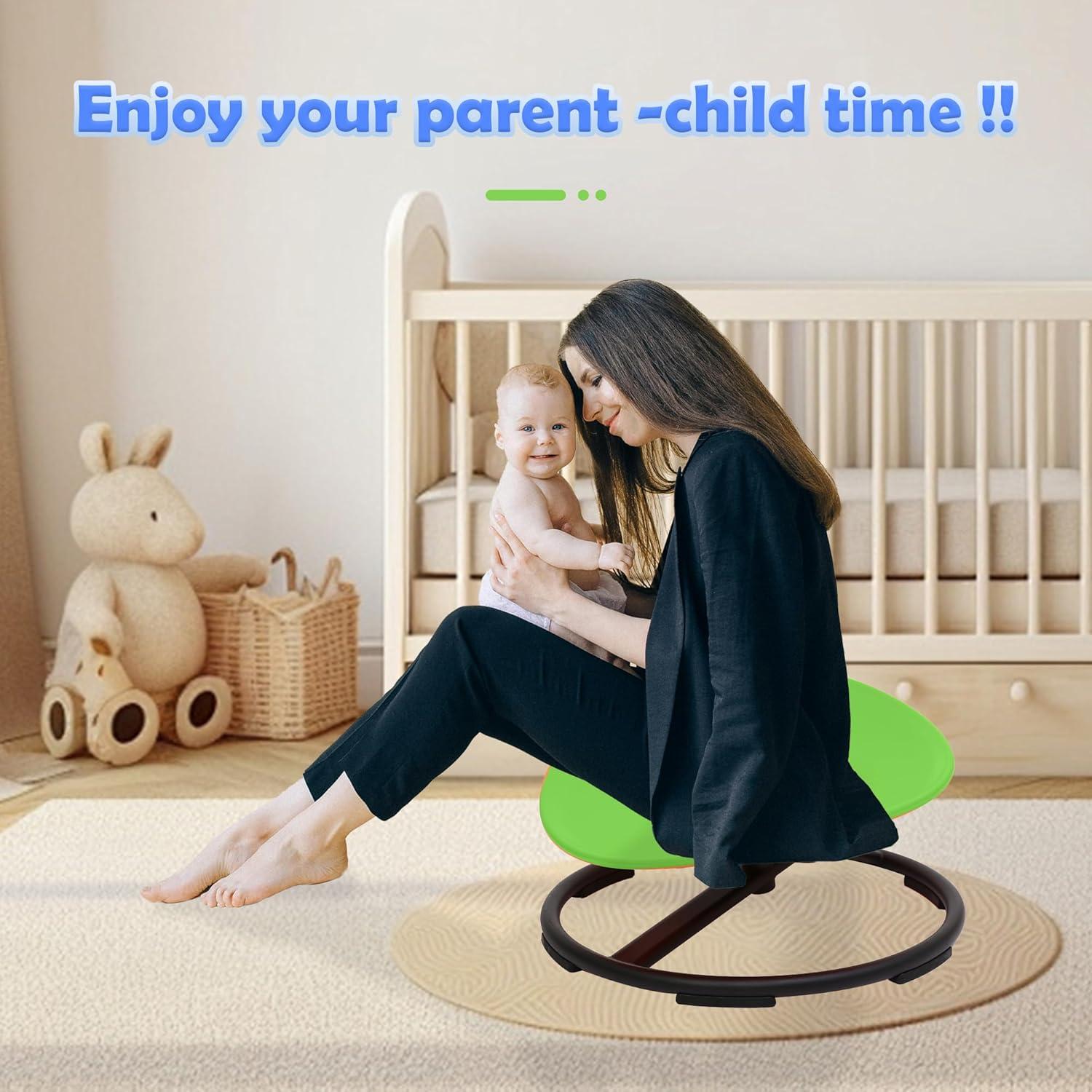 Silla Giratoria Sensorial Makarci Verde para Niños Autistas