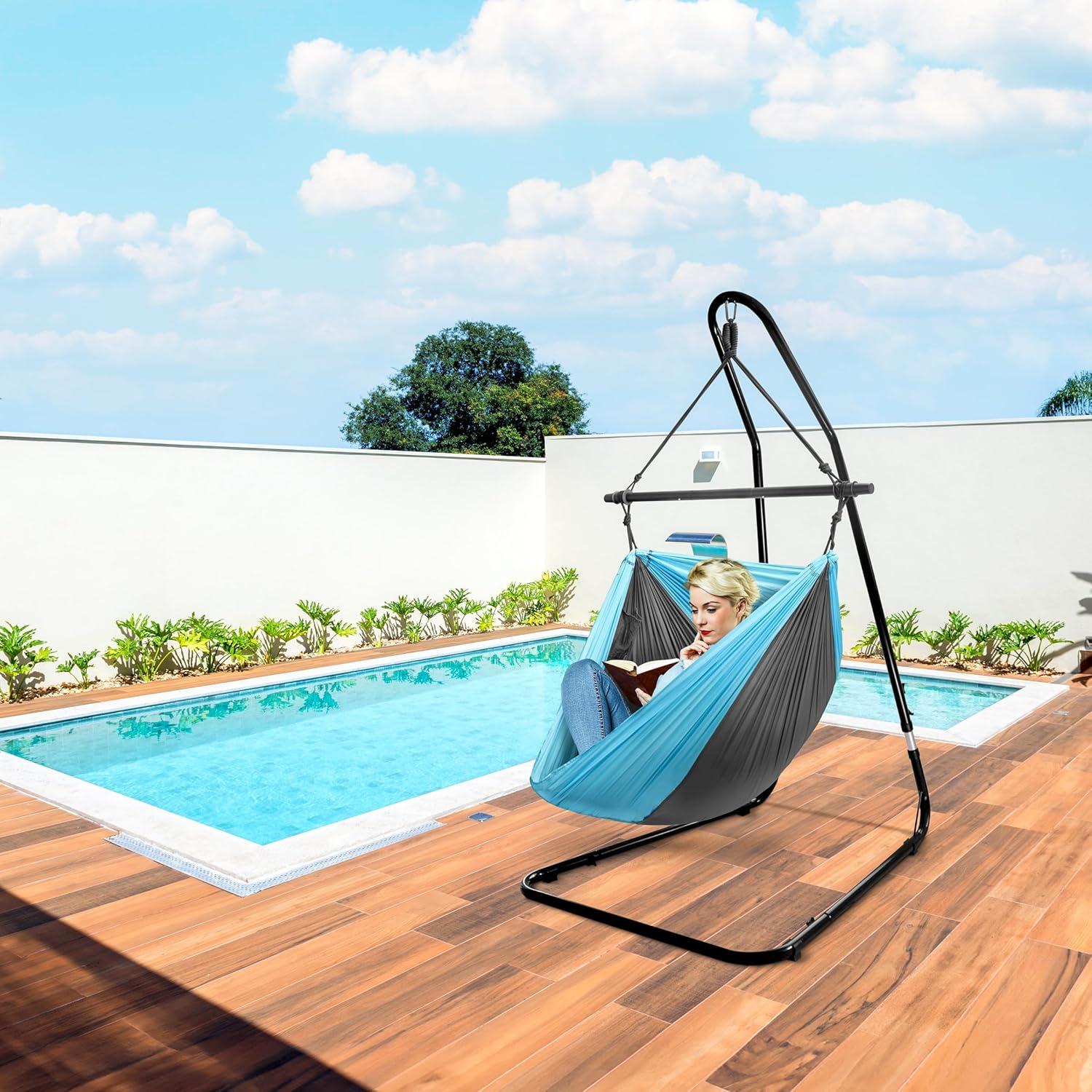 Silla Hamaca Colgante Sorbus Azul - Plegable y Liviana 227 kg