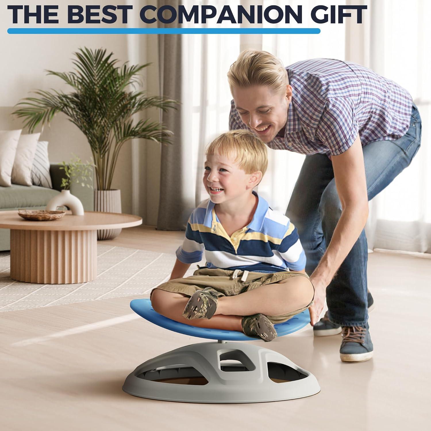 Silla Giratoria Sensorial Brelley para Niños - Azul, 100 kg